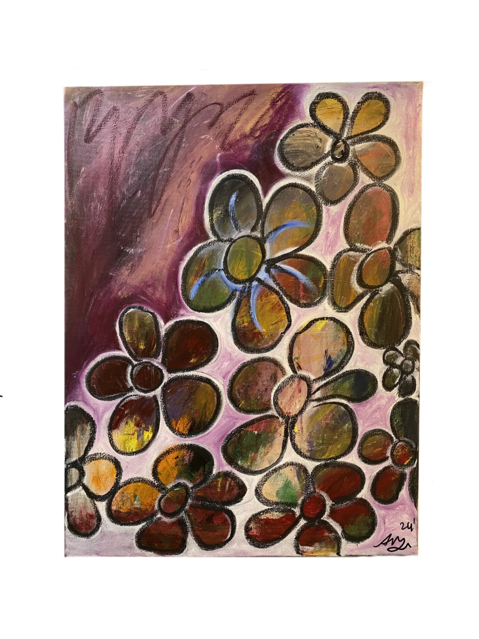 Acrylic and oil pastel - 18" x 24" canvas