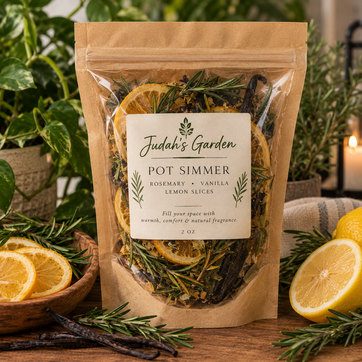 Sunlit Garden- Botonical Pot simmer