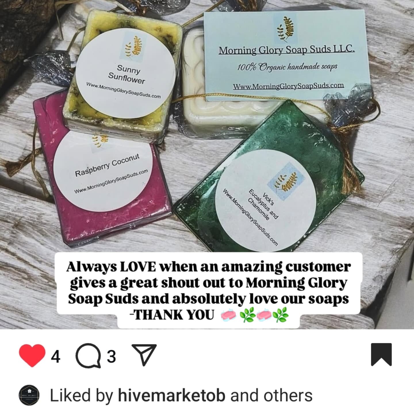 Thank you for the beautiful shout out and I hope you enjoy your soaps! 🧼🌿🧼🌿