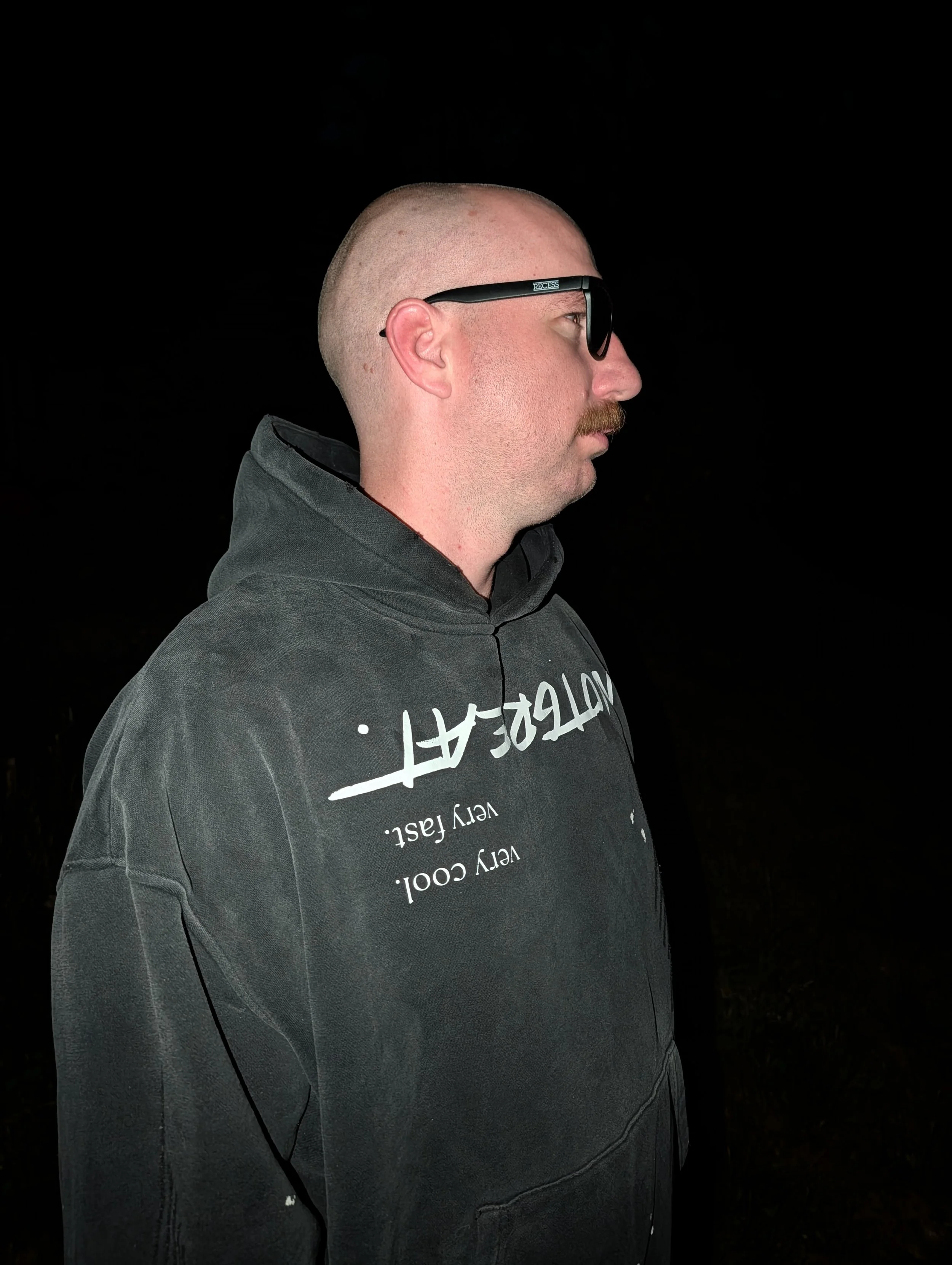 Distressed Inverted 'Very Fast' Hoodie