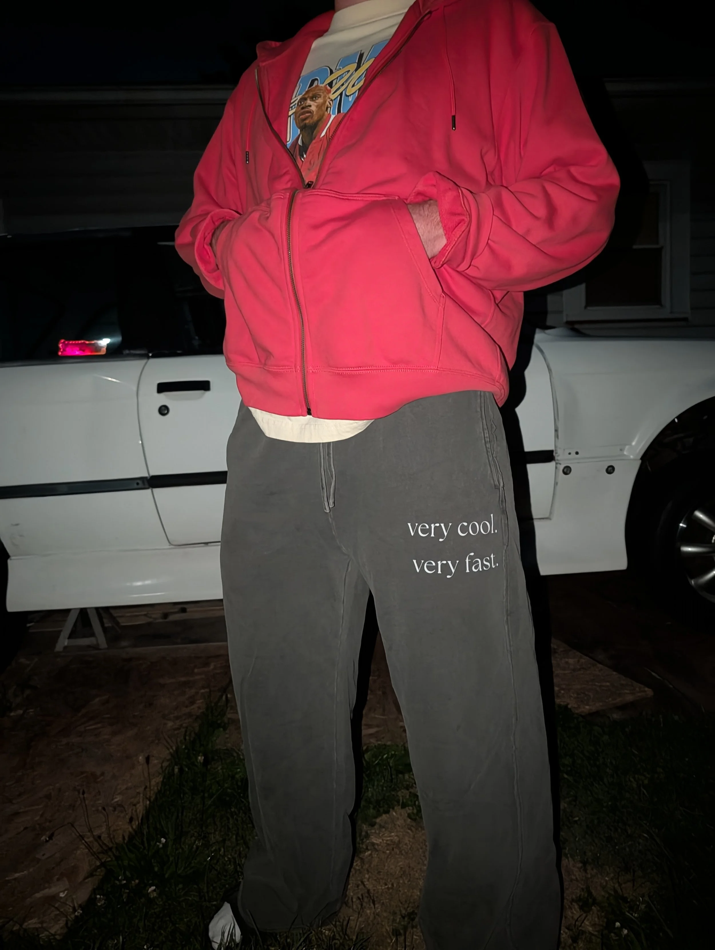 Very Fast Snow Washed Raw Edge Sweatpants