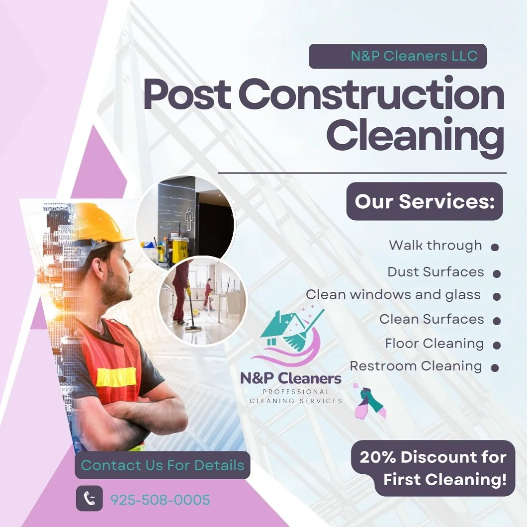 Choose N&amp;P Cleaners LLC for all your post-construction cleaning needs!

Improved Safety
Post-construction sites often have leftover debris, dust, nails, and other hazards that can pose a risk to workers, visitors, or future occupants. A thorough 