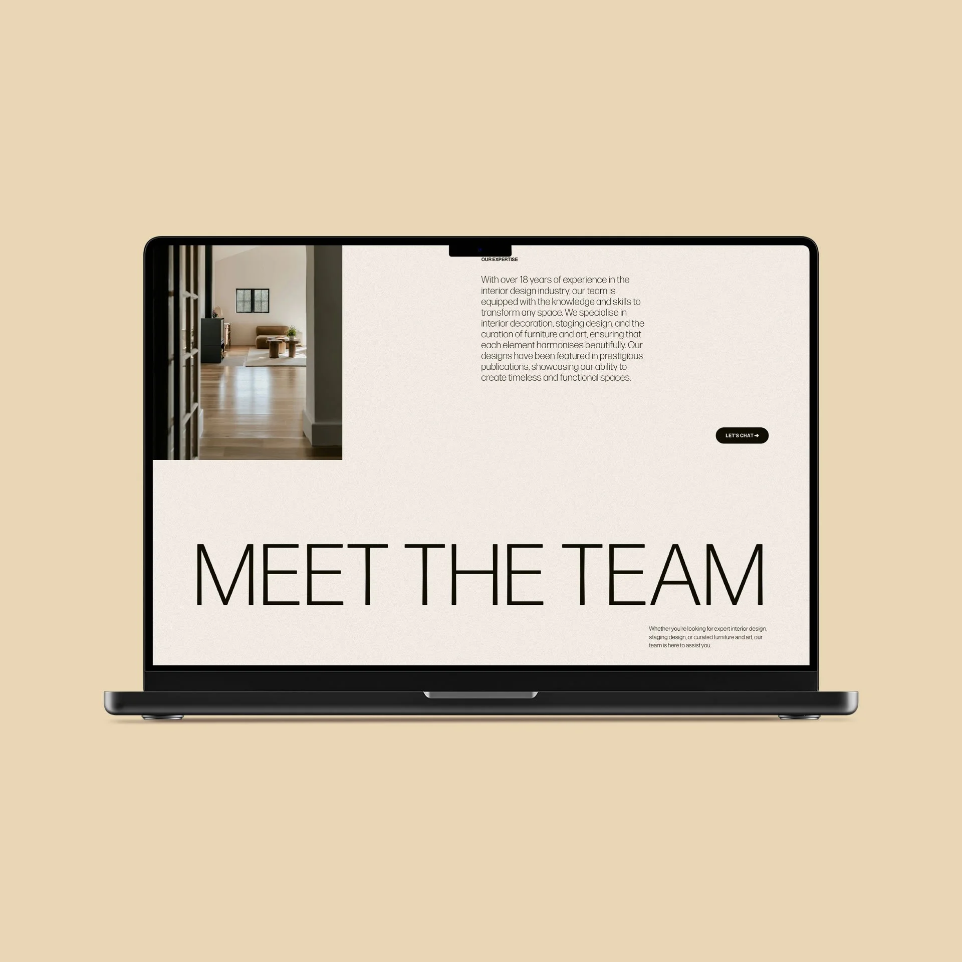 Kassa Squarespace template about page mockup displayed on a laptop with clean typography and spacious layout.