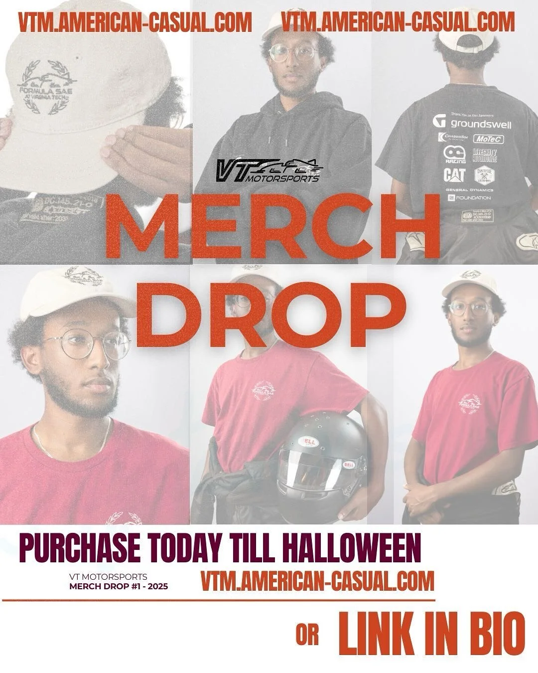 5 shirts. 4 jackets. 2 hoodies. 2 hats. Infinite combinations.

The Official VT Motorsports Store is LIVE!
Visit vtm.american-casual.com or tap the link in our bio to shop now.

🕒 The first order cycle runs now through Halloween. Get your gear and s