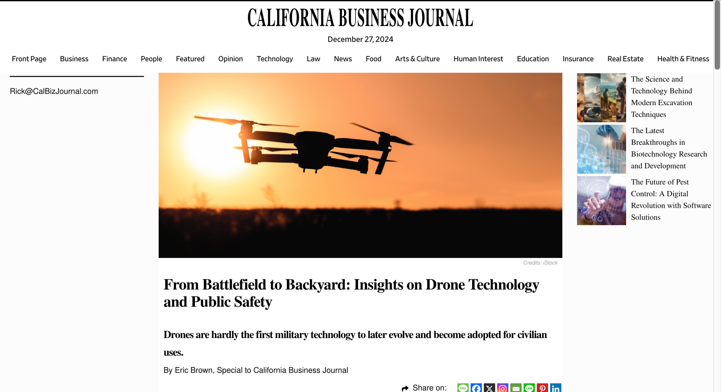 Screenshot of Imperio Consulting in California Business Journal Article
