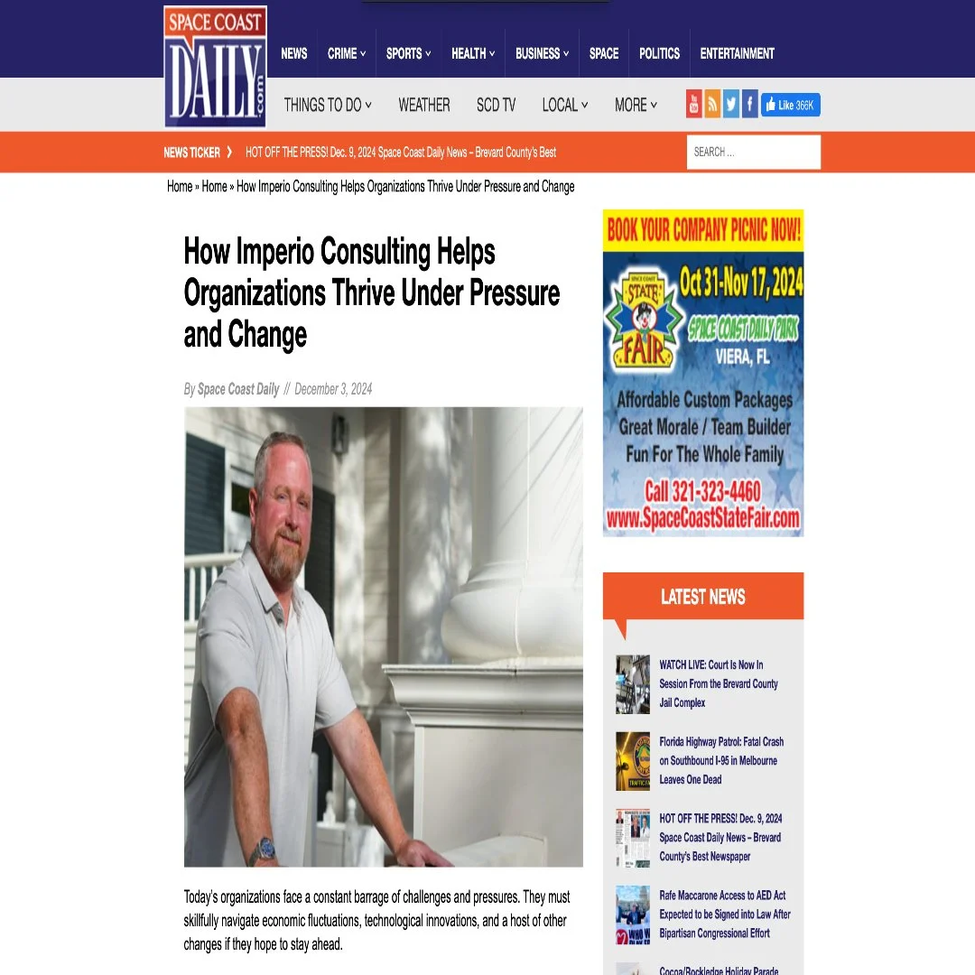 Screenshot of Imperio Consulting article on Space Coast Daily