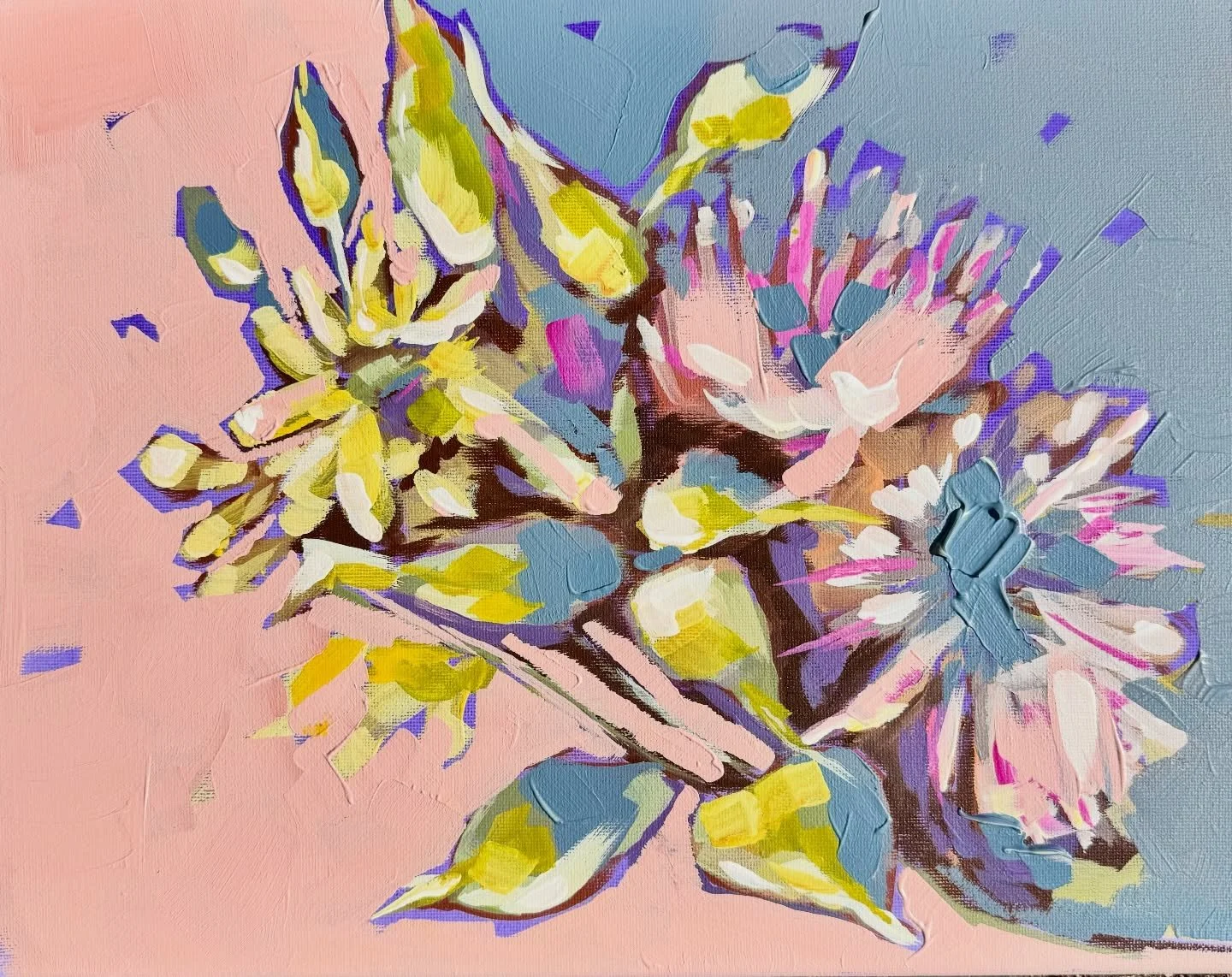 @daybreakarts gave me some flowers and I was so touched that I painted them so they last forever. Can&rsquo;t ever do the beauty of flowers justice though. 

Thanks @daybreakarts!! 🌺 💚 

Floral Study. 8x10.