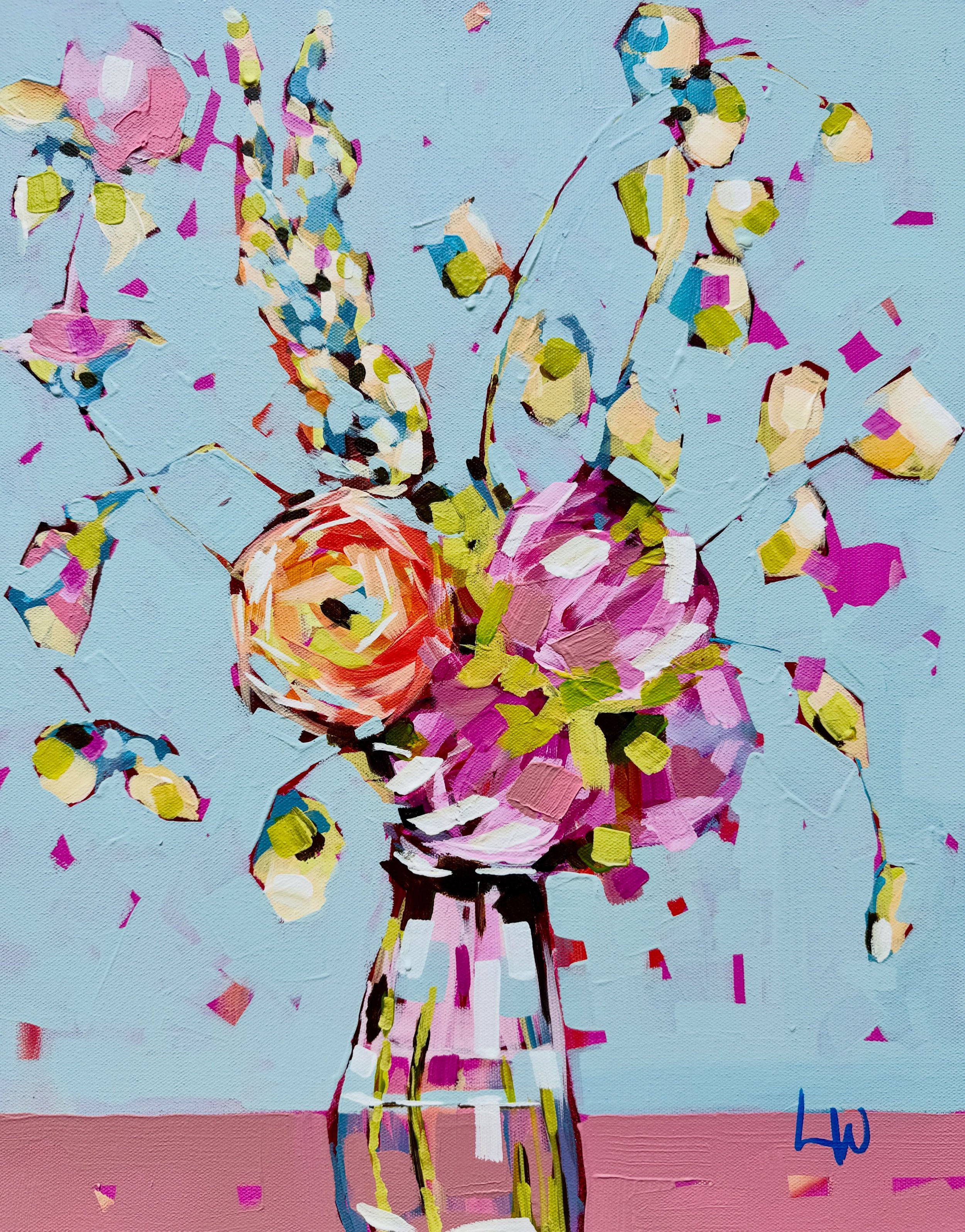 &ldquo;Flowers for Erica&rdquo; 🌺 
.
.
16x20 Acrylic on gallery wrapped canvas 
.
. 
Grateful 🥲 to @ericahamlett for her repeat purchases and support. She may be more addicted to flower paintings than me.