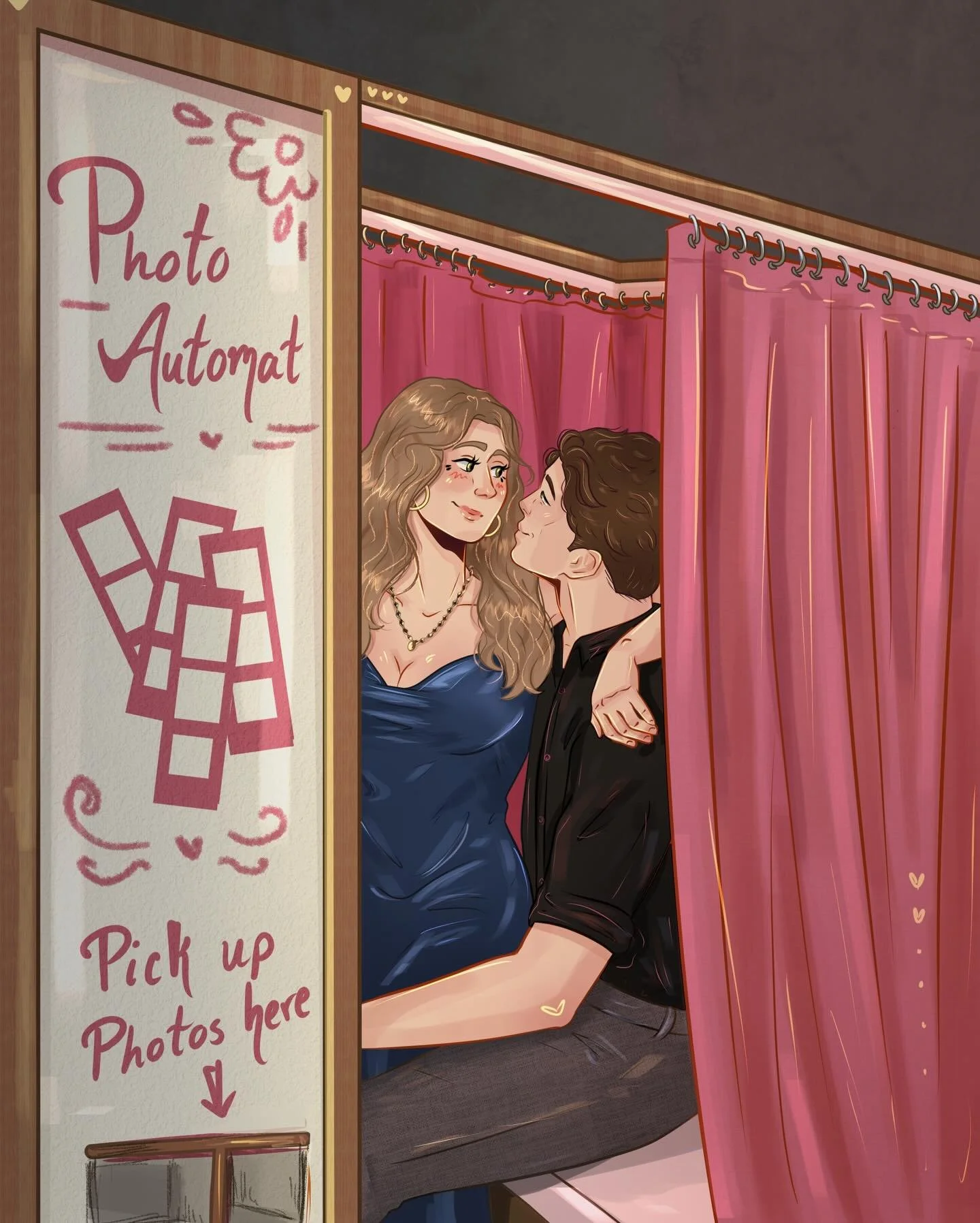 Once again, @wingu_studio knocked it out of the park with this art! You'll see how a photo booth plays an important role in Harper and Beau's story in just one day. 👀

💌 Regrettably Yours by Bobbi Maclaren, coming to KU on February 13 💌

What to e