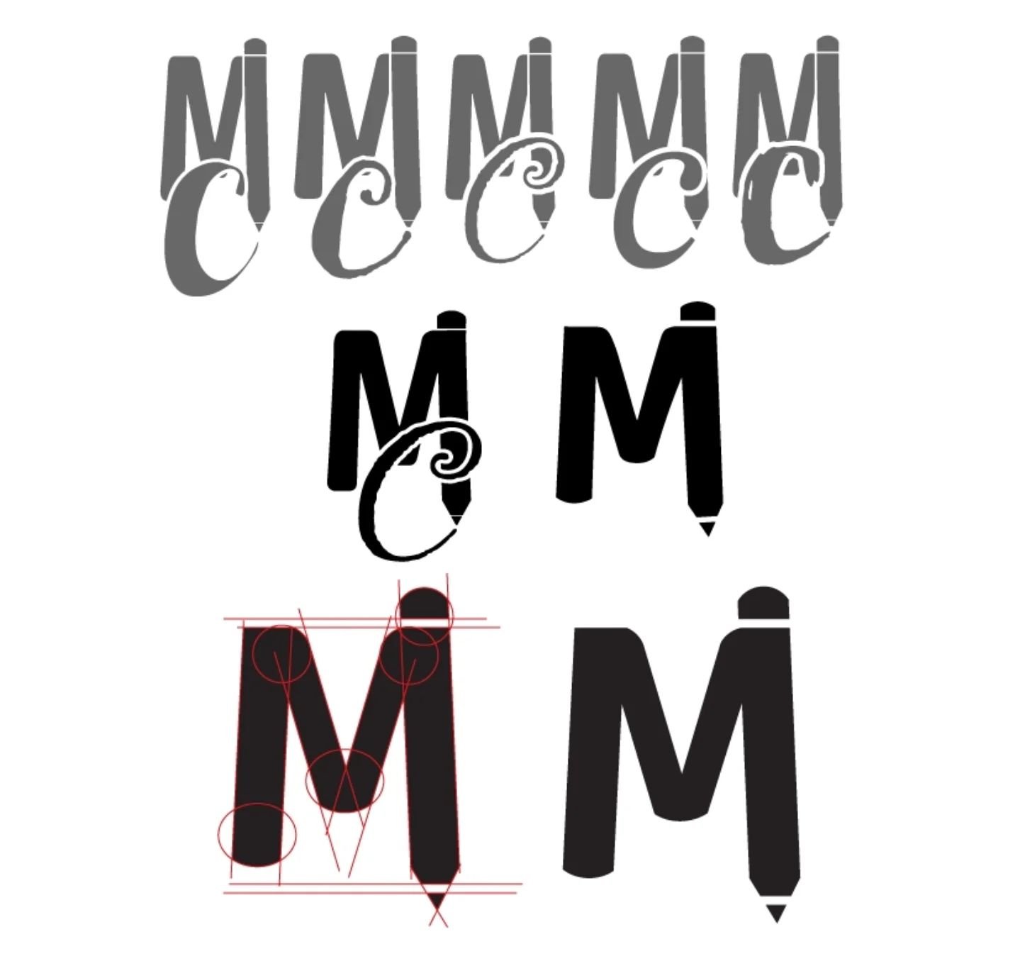 The Evolution of the &quot;M&quot; logo! Really would've loved to have kept that C-swash, but I think just the &quot;M&quot; makes it cleaner.
.
.
.
#graphicdesign #logodesign #typography #design #digitaldesign #digitallogo #art