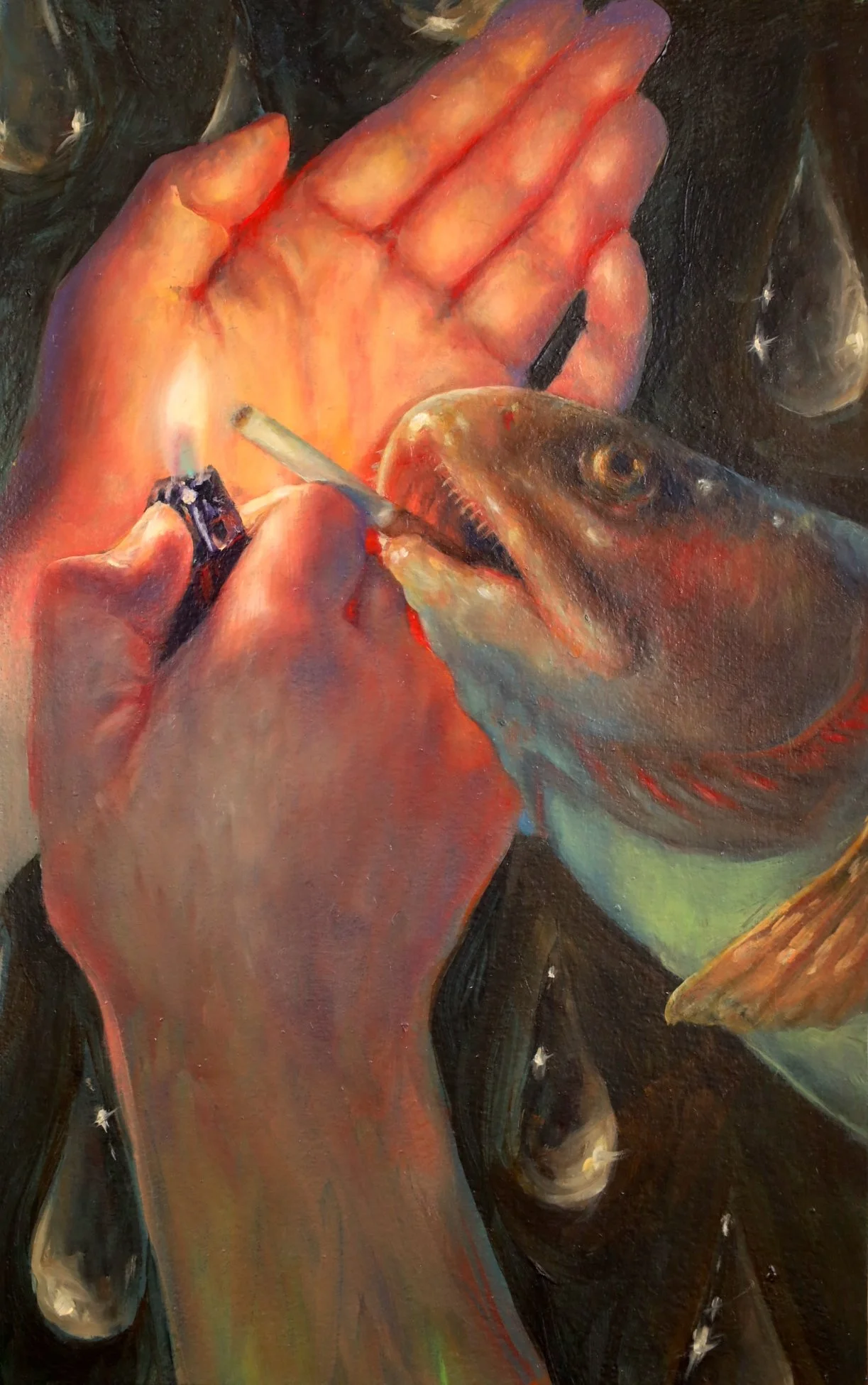 Aftercare, 2024, 8.5" x 13", oil on Arches Oil (Private Collection)