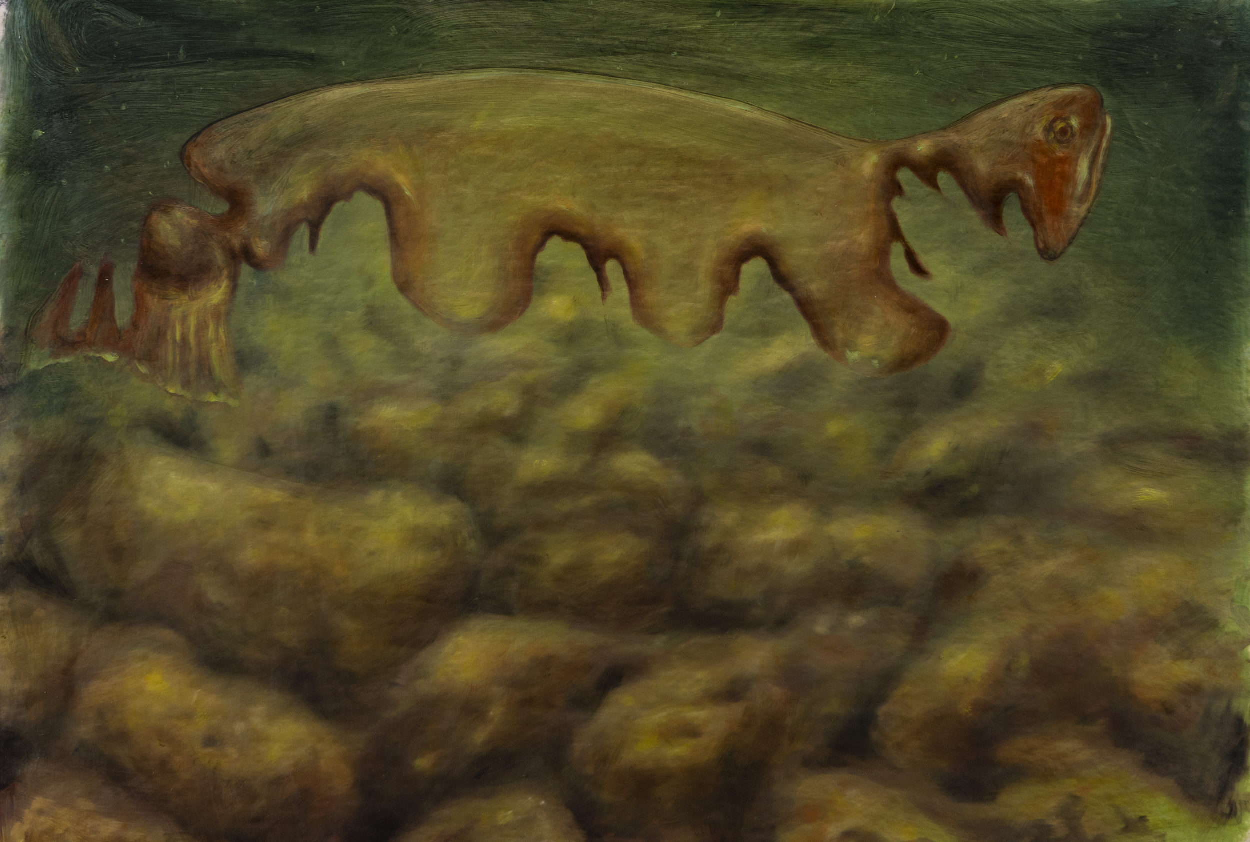 Once Desired and Forgotten, 38" x 27", oil on butcher paper