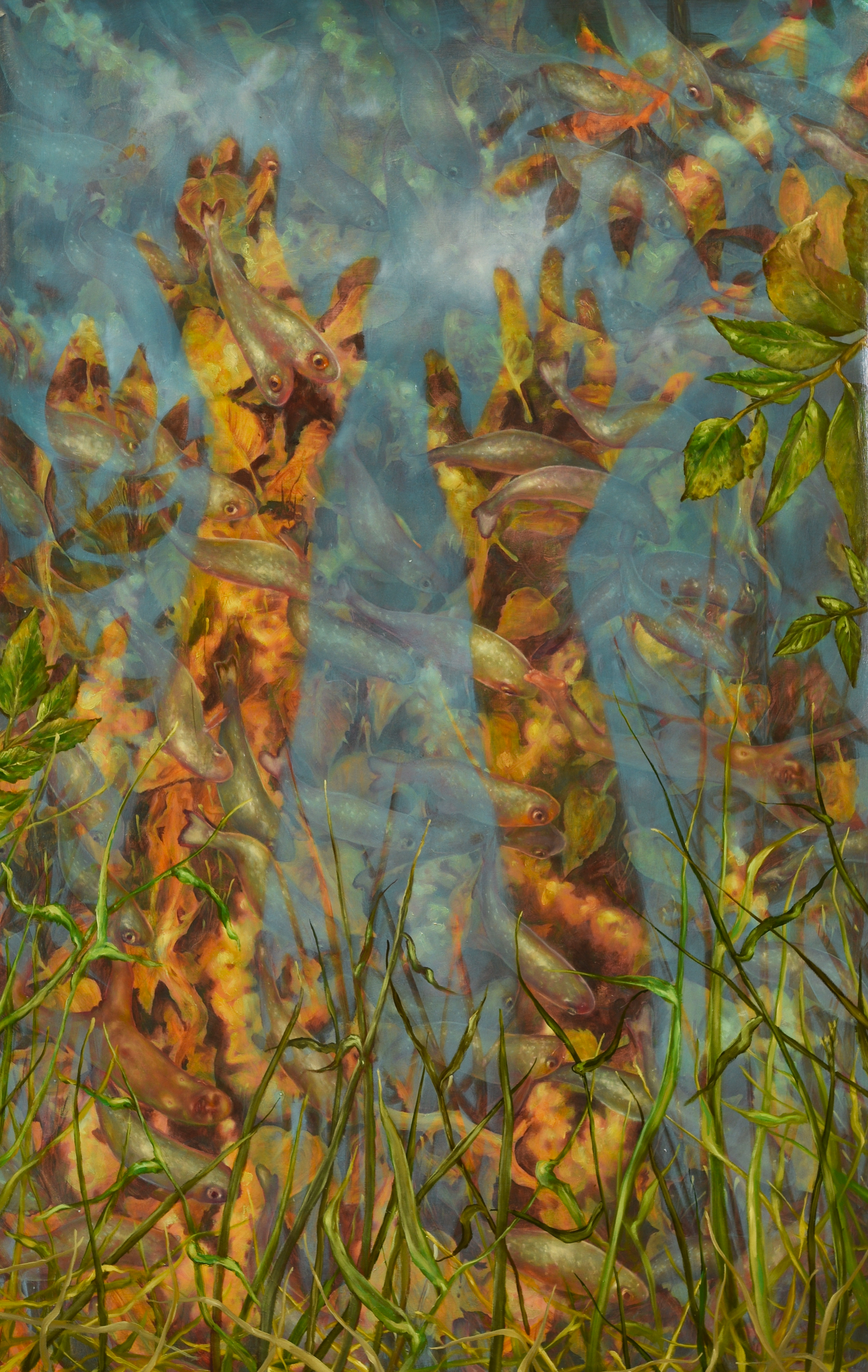 Nursery for End Times, 2025, 41" x 26", oil on bristol paper