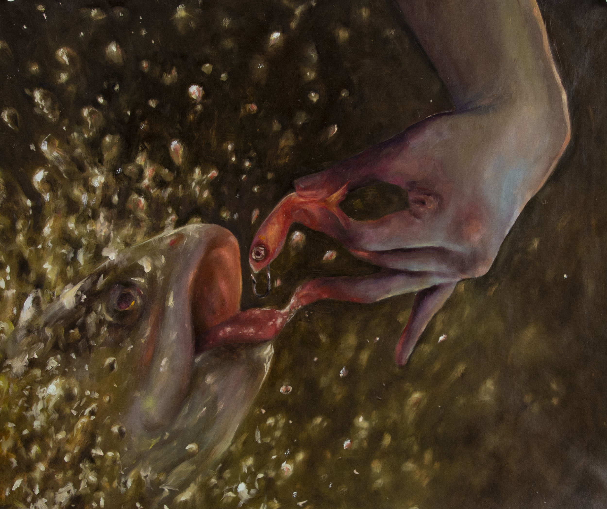 Final Sleight of Hand, 2025, 16.5" x 14", oil on butcher paper