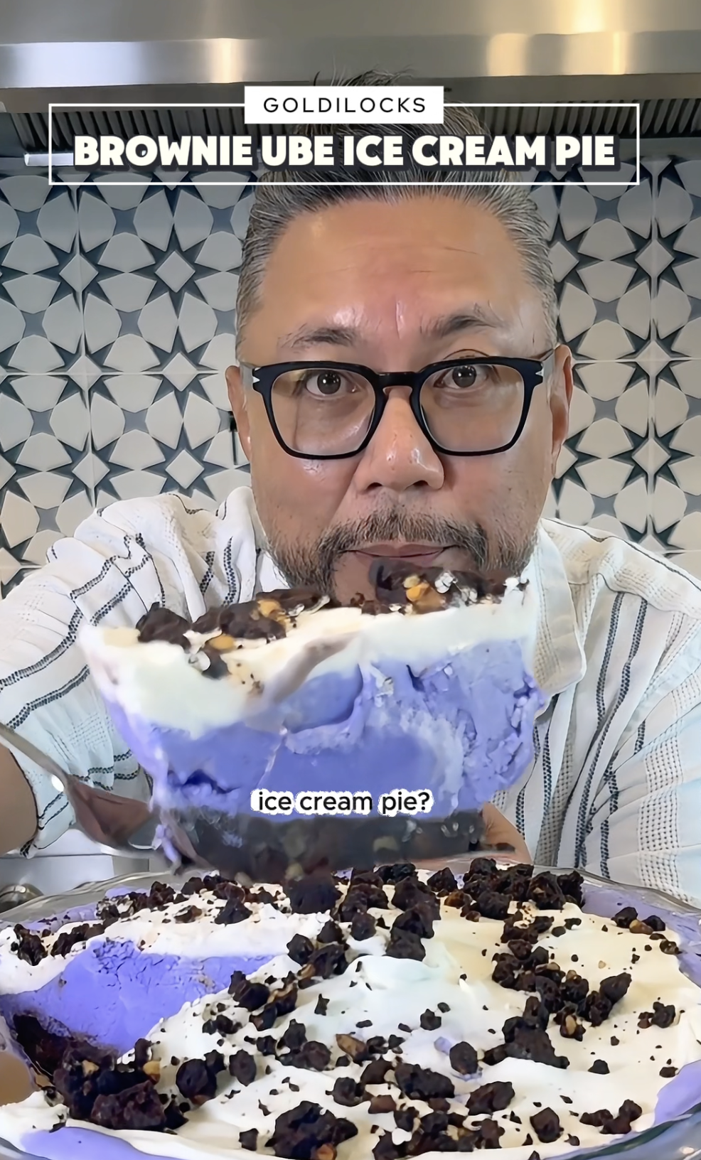 Brownie Ube Ice Cream Pie