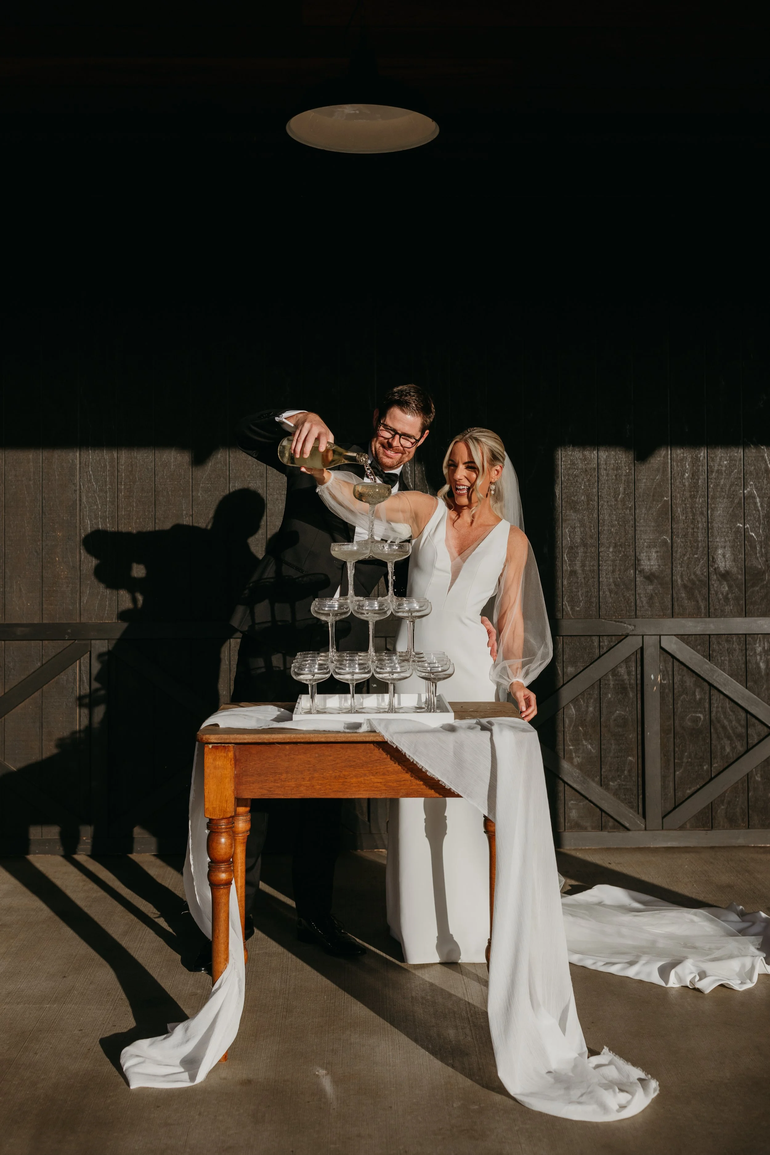 wedding champagne tower