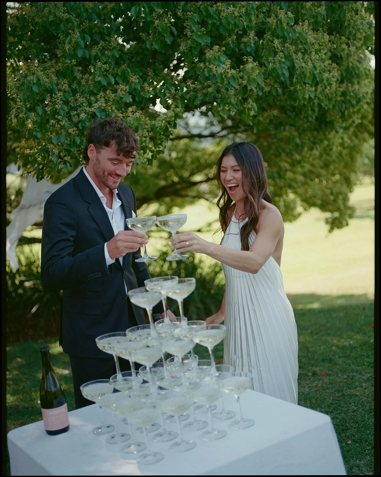 wedding champagne tower