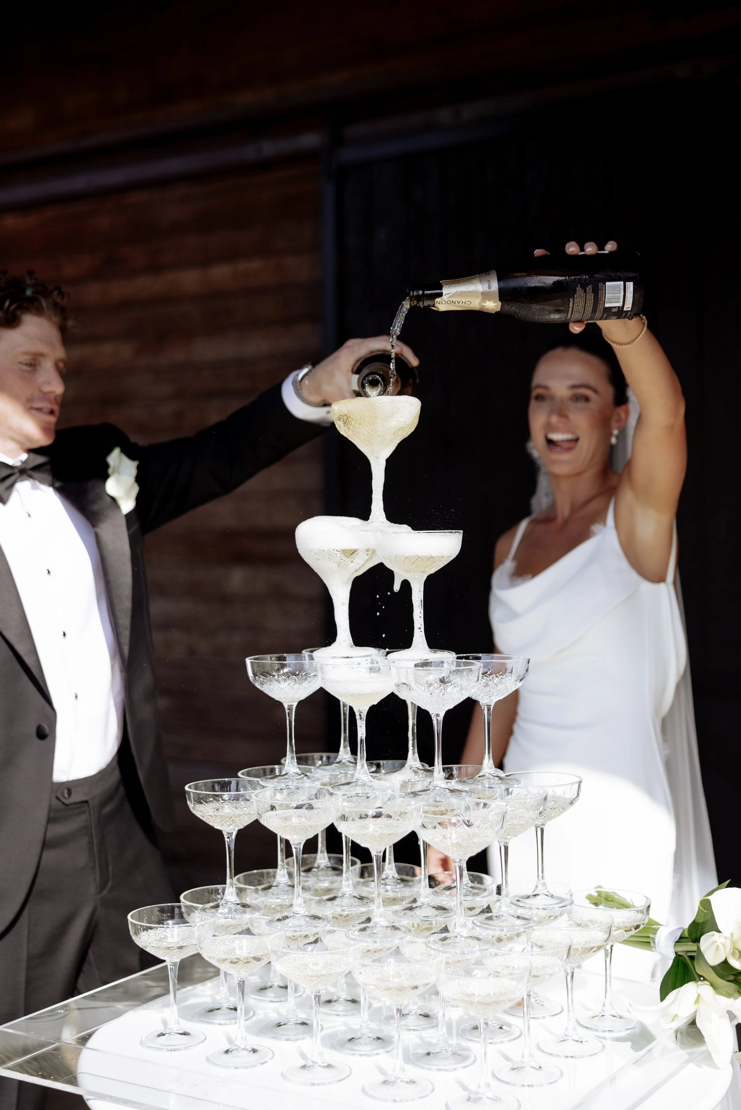 wedding champagne tower