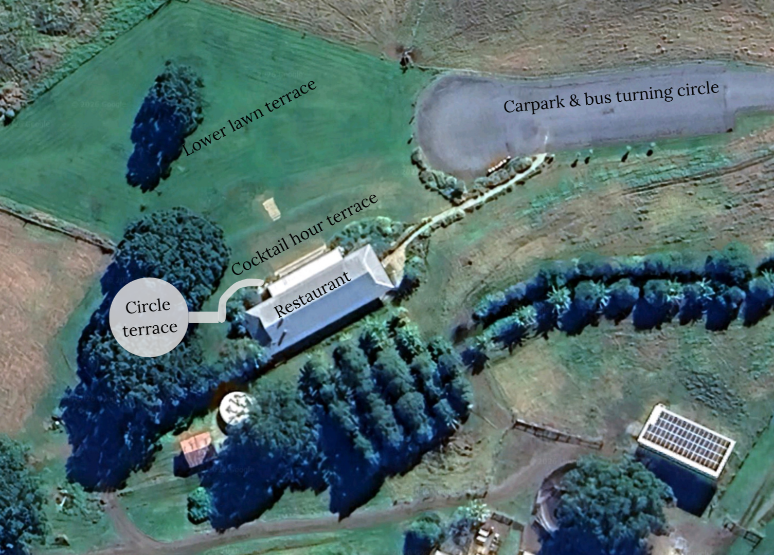 Wedding venue site map overview
