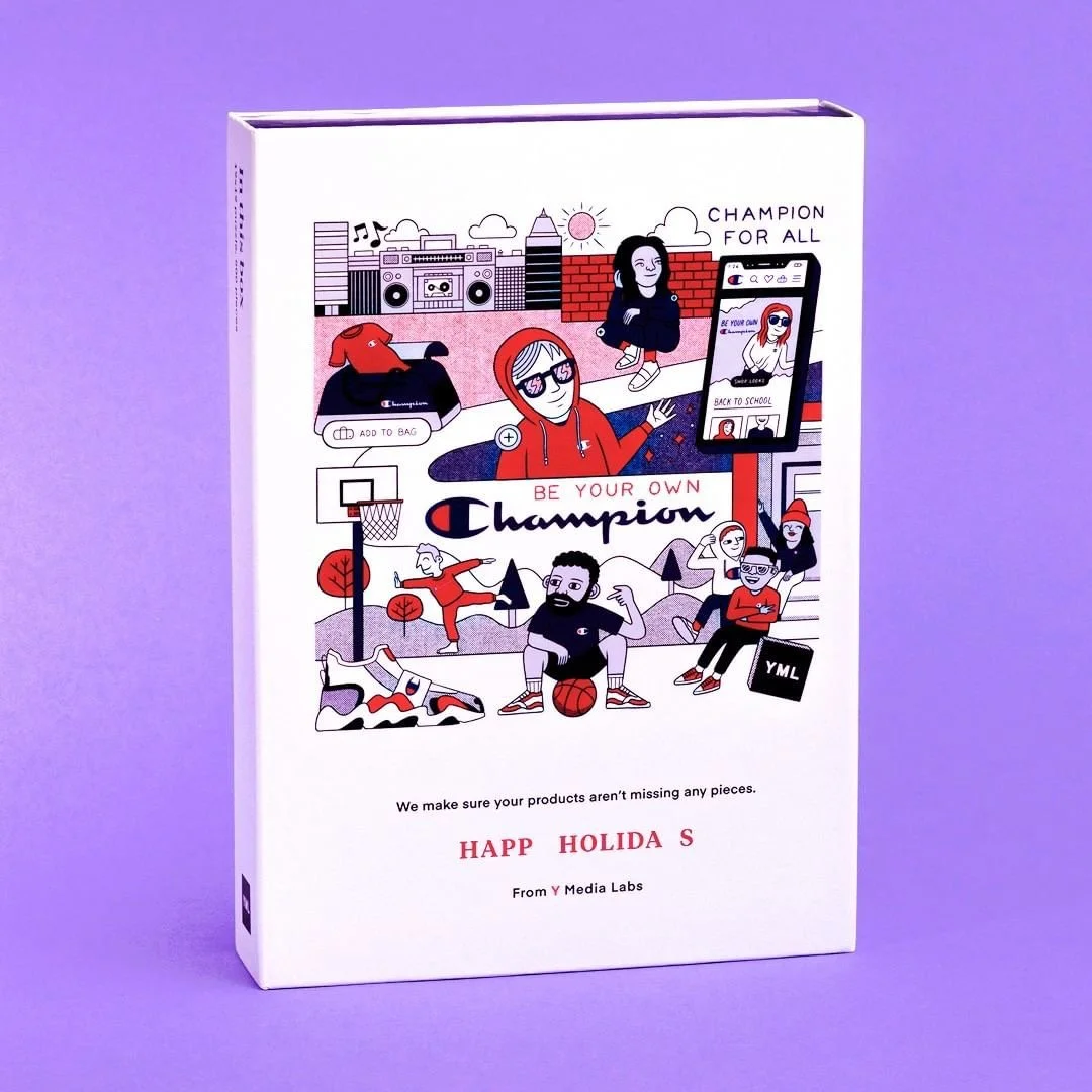 Illustration of a rural farm scene promoting safe driving, technology, and farm activities including a man with a clipboard, a woman on a bicycle, farm buildings, a red car with passengers, trees, and various icons representing services and safety measures, with a banner reading "Drive Safe and Save".