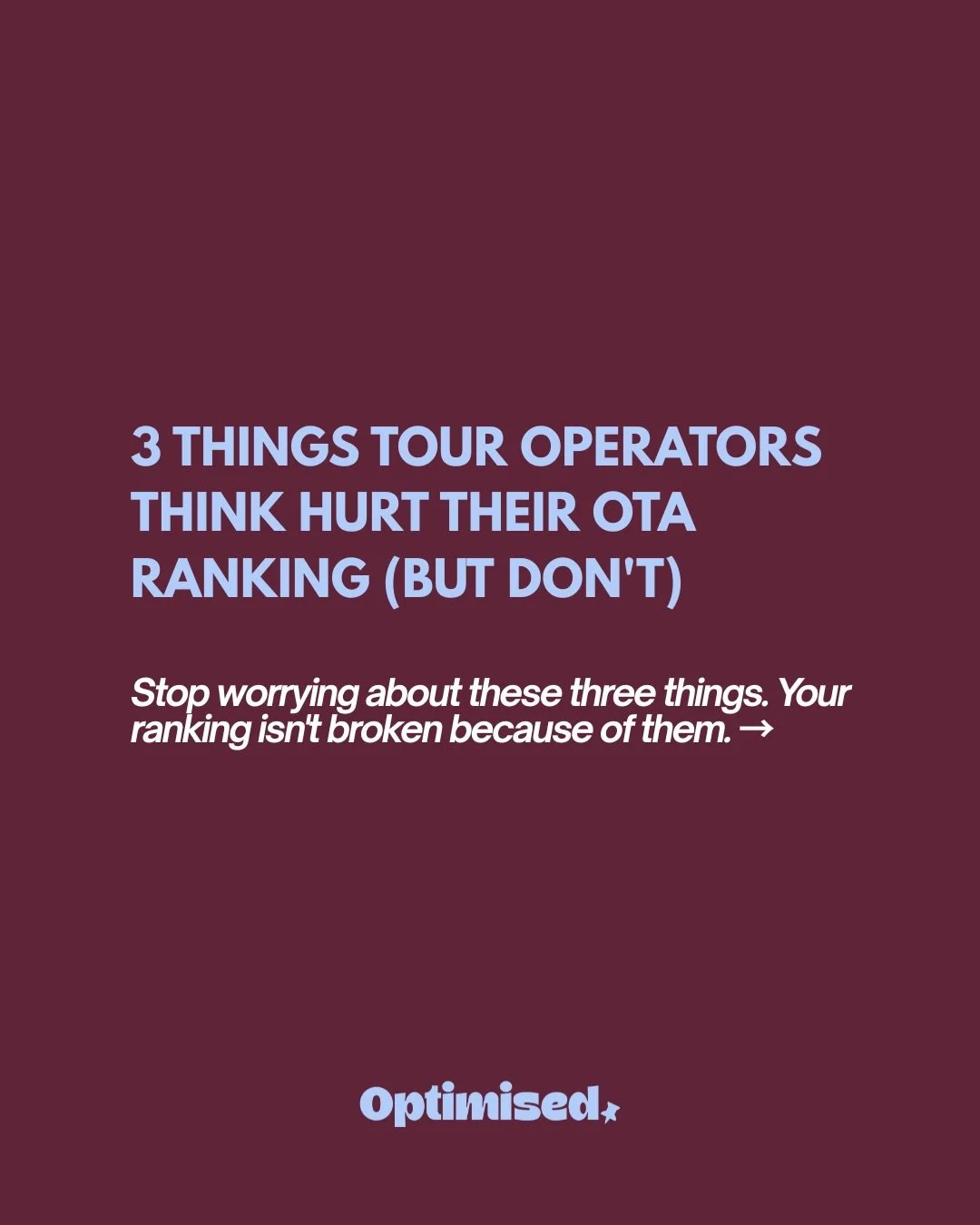 We hear all three of these on almost every client call &mdash; and although some of these things are important, focussing solely on &lsquo;ranking&rsquo; means they&rsquo;re usually pointing energy at the wrong lever. 

Ranking on OTA&rsquo;s looks d