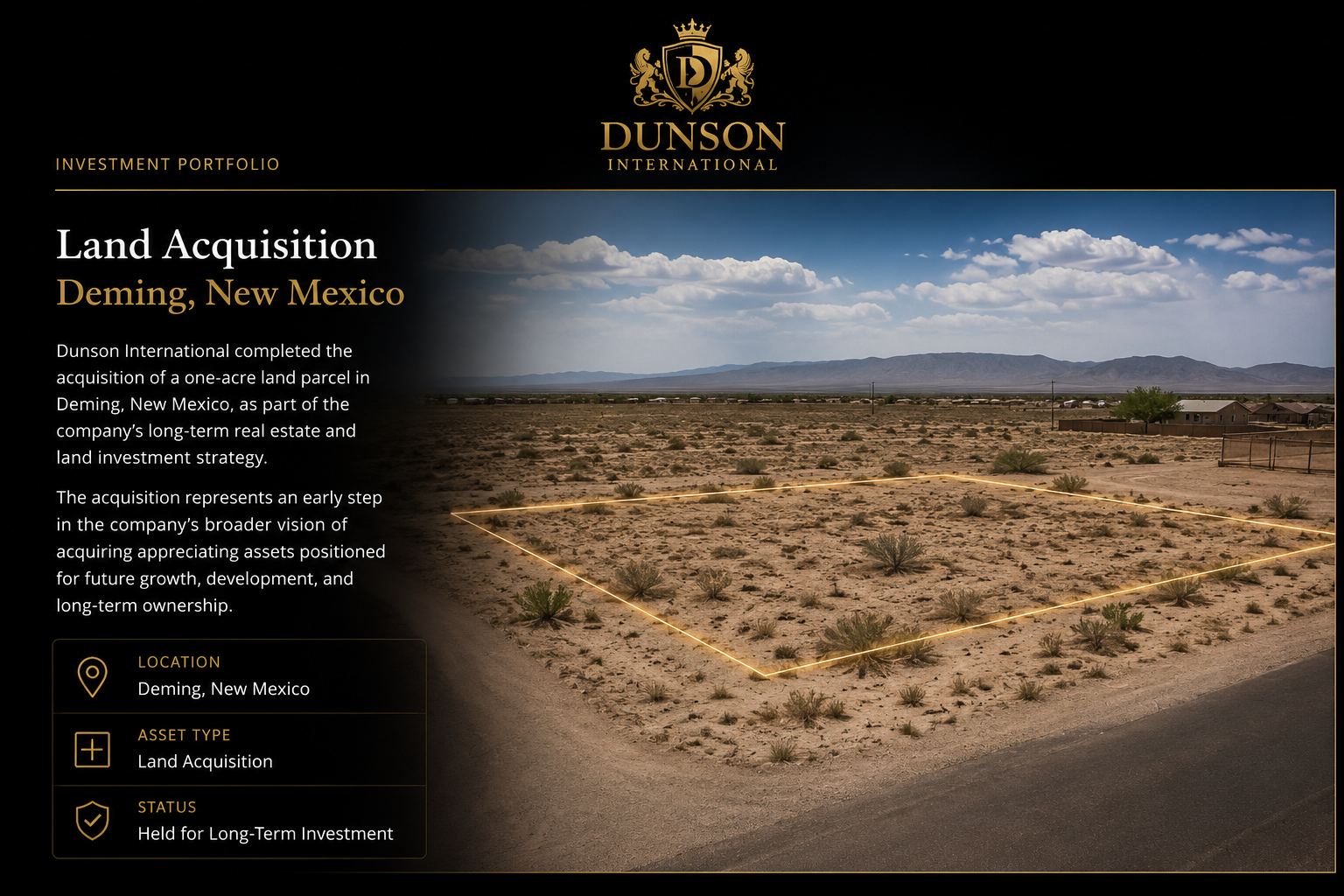 Land Acquisition — Deming, New Mexico