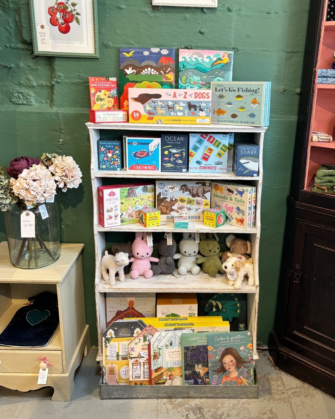 A little snap of our 'kids' section - small but perfectly formed! Full of quirky puzzles, games and gifts designed to keep little hands busy and minds occupied! And including a selection of games we played when we were young - which is now a VERY lon