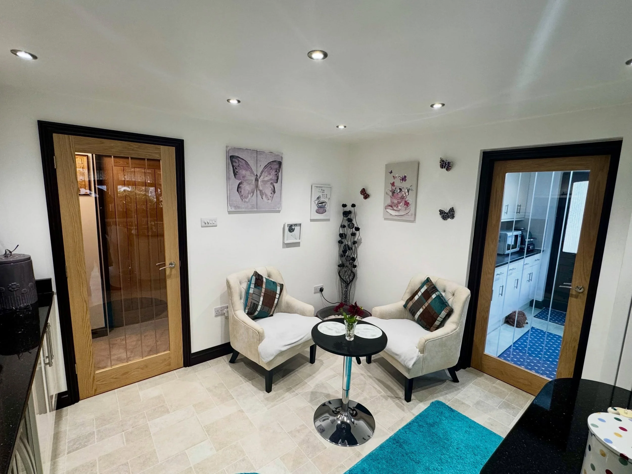 A great install completed for truly wonderful customers. 

They were so happy that they have now booked to have the upstairs doors changed in a few weeks.

Project consisted of Pre finished cottage oak doors paired with the full glazed units, a match