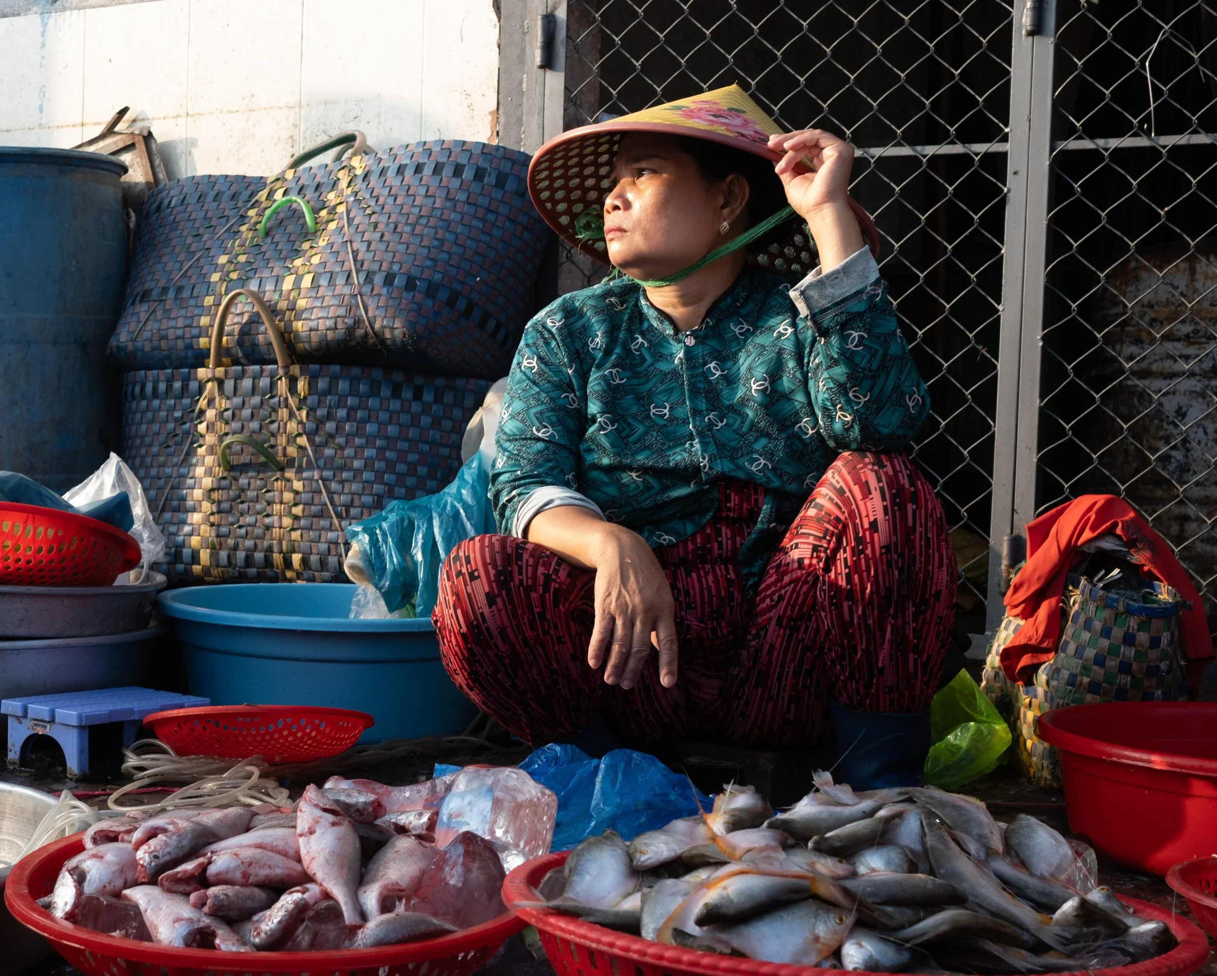 Trader at Long Xuyen market