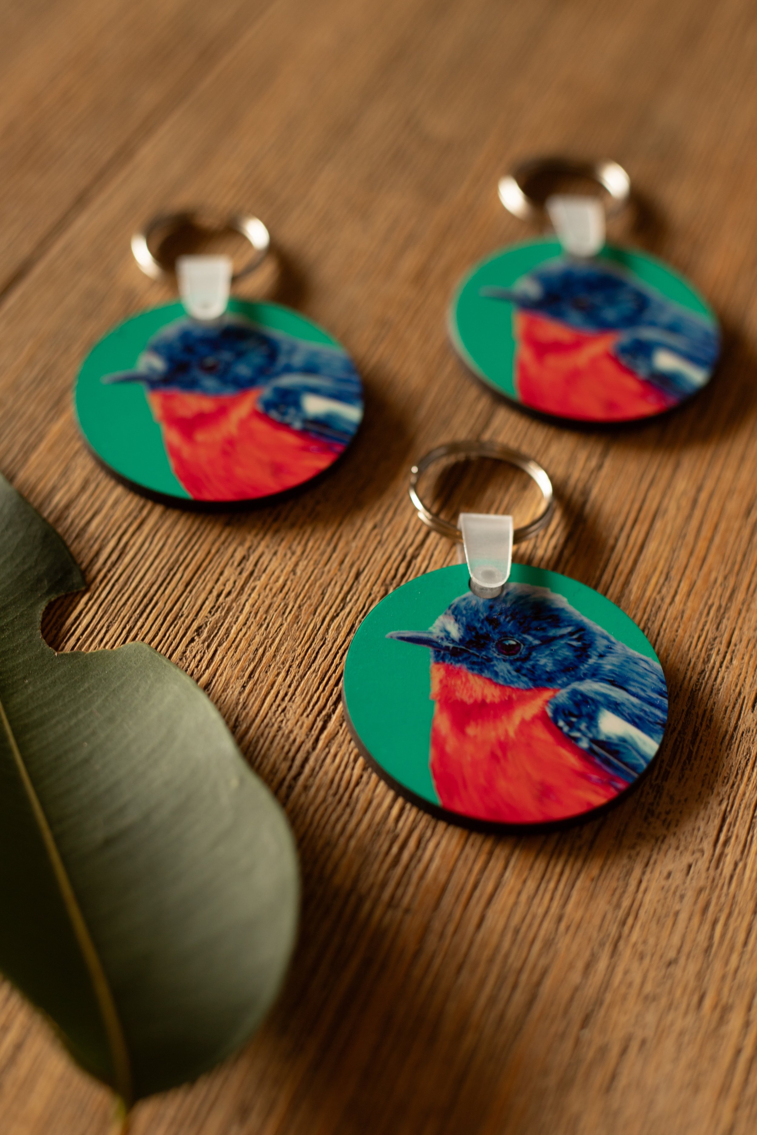 Flame Robin Keyring