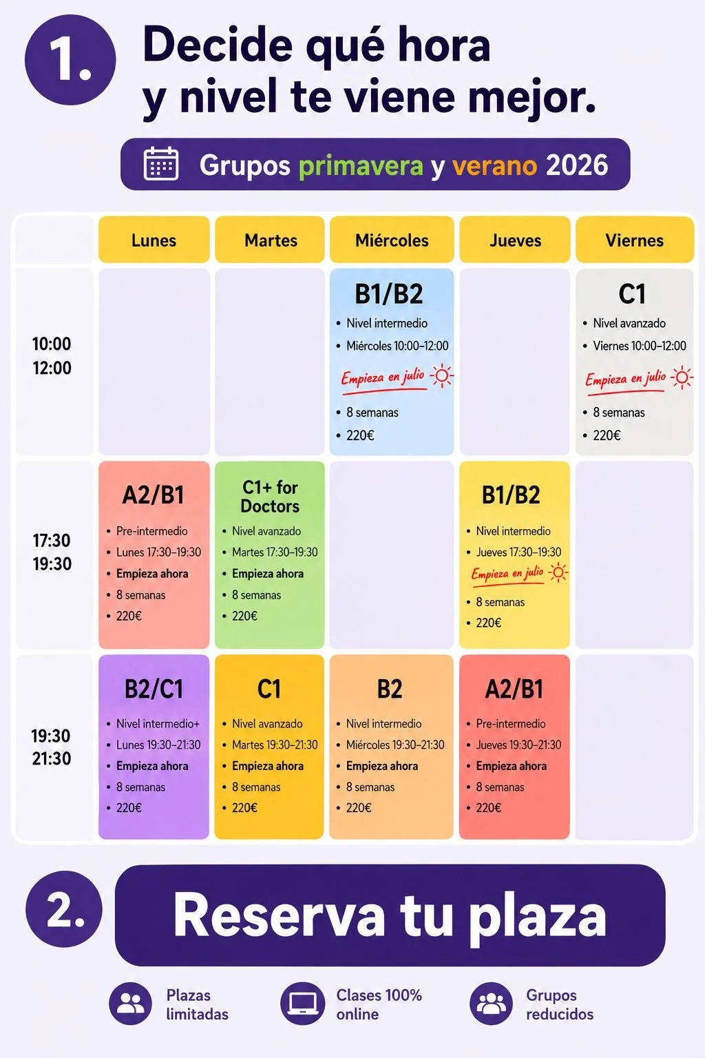 horarios ingles-granada.com verano 2026