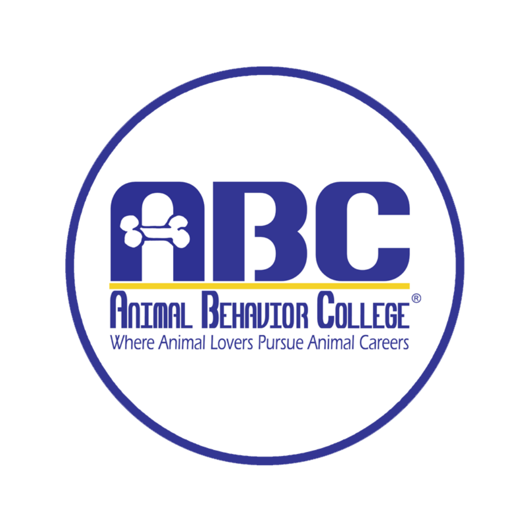 Logo for Animal Behavior College with a paw and bone icon, the words "Animal Behavior College" and the slogan "Where Animal Lovers Pursue Animal Careers".