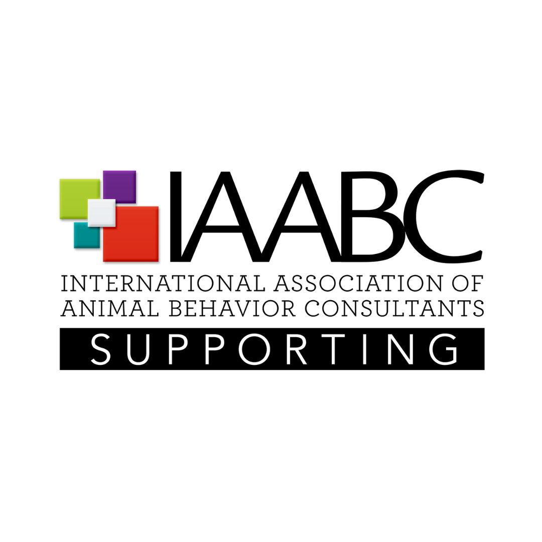 Logo of the International Association of Animal Behavior Consultants with colorful squares and supporting text