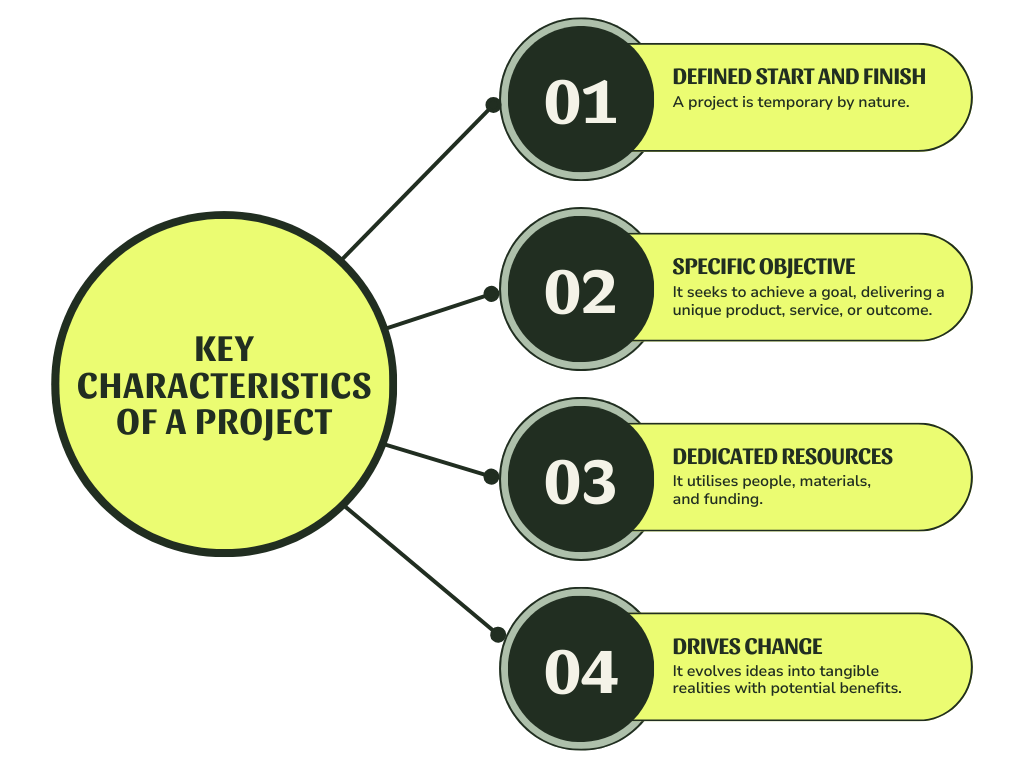 4 Key Characteristics of a Project - Table