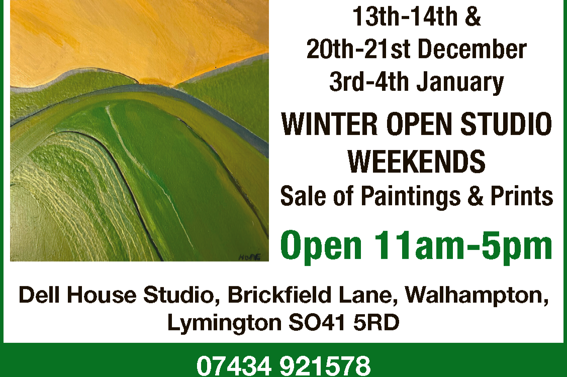 Winter Open Studio Weekend 20th-21st December – Artwork by Sheila Hope