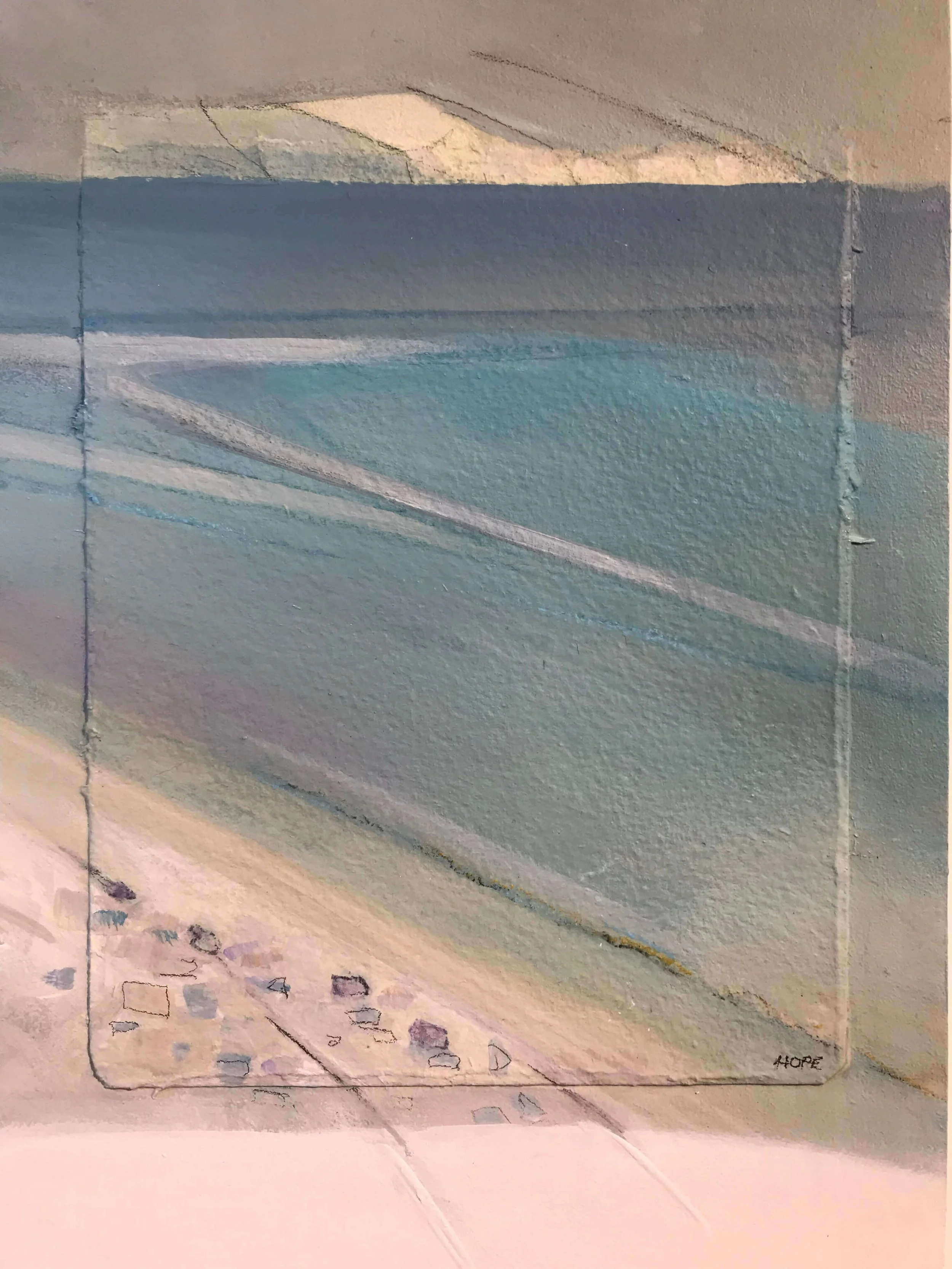 To the Island 1 - 40 x 20 cms. Mixed Media
on birch panel