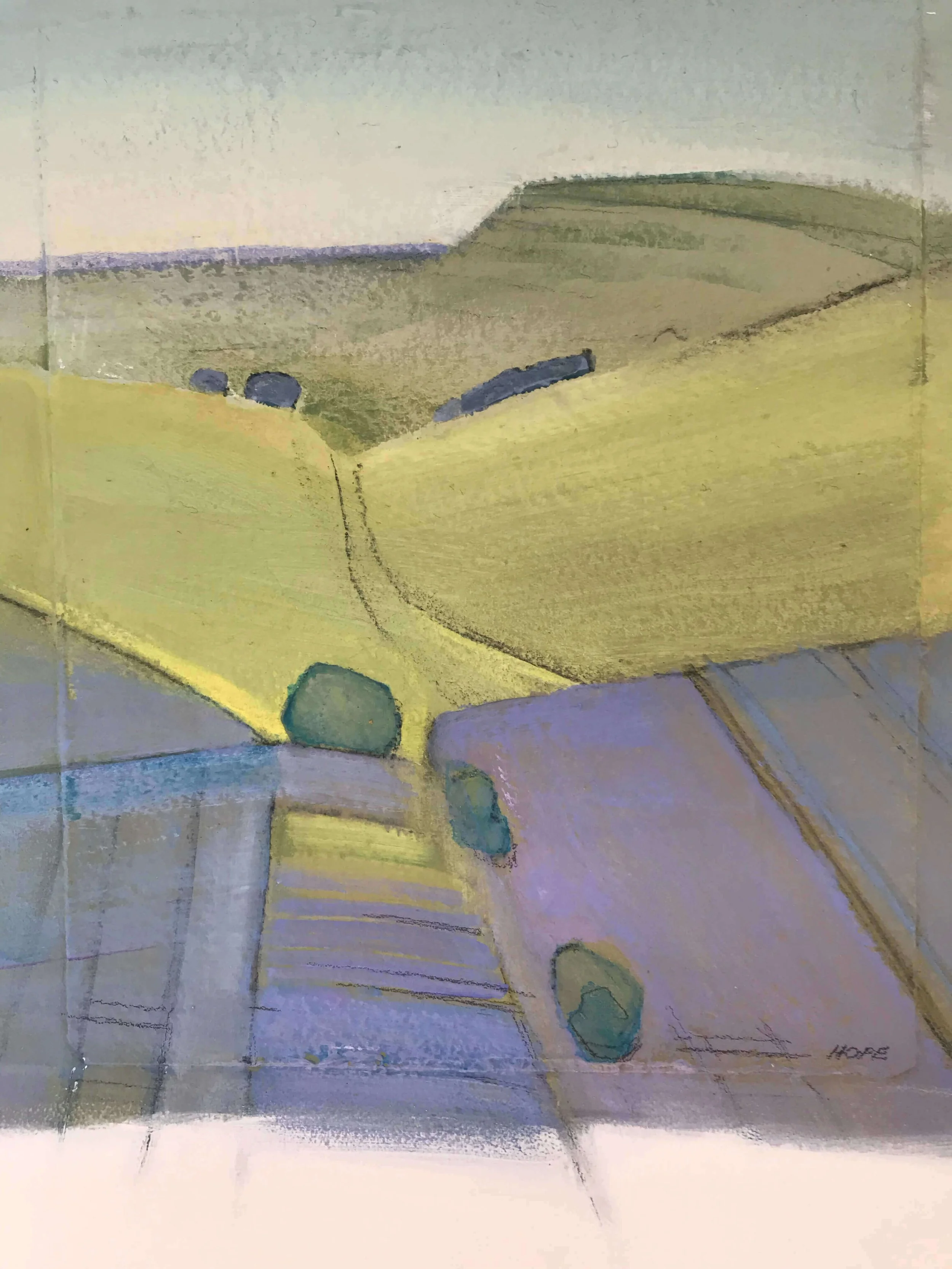 Wiltshire Spring - 40 x 20 cms. Mixed Media
on birch panel