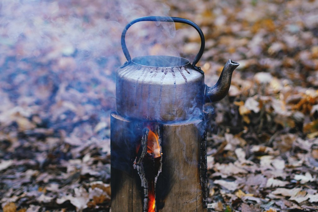   A 'Swedish Torch' in action. This was one of the many types of fire we used during the day.  