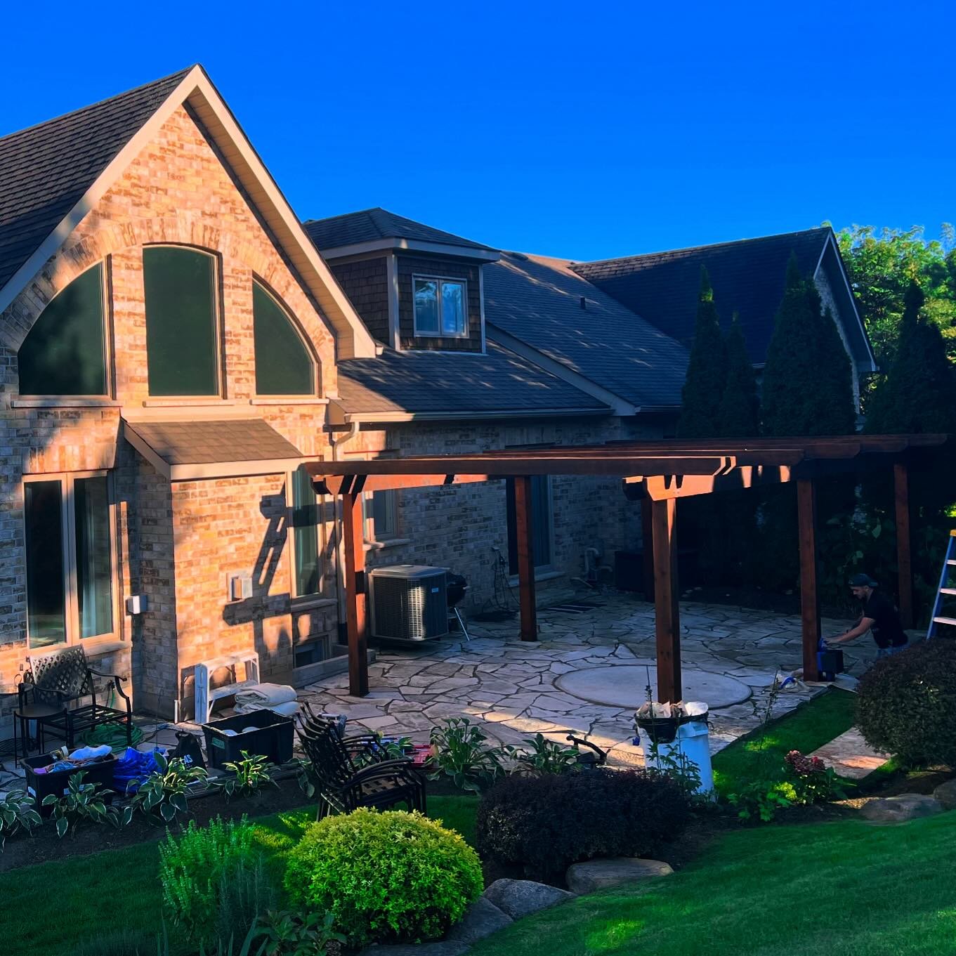 Pergola Revamp Done Right! 😎

There&rsquo;s nothing we love more than working with repeat clients who trust us to bring their spaces back to life! For this project, we took on the task of sanding, prepping, and staining this gorgeous pergola to perf