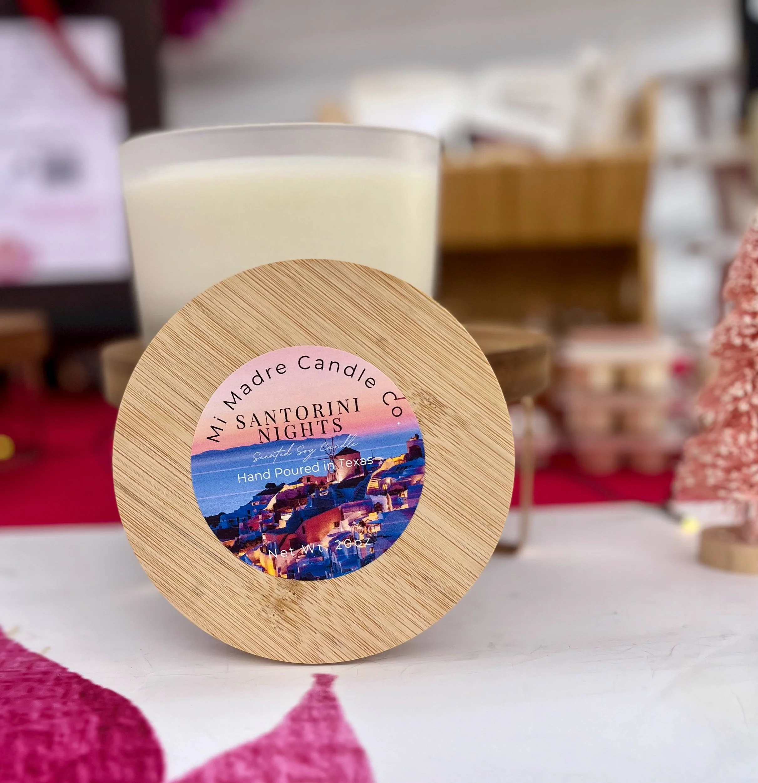 large 3 wick candle with sea salt and plum