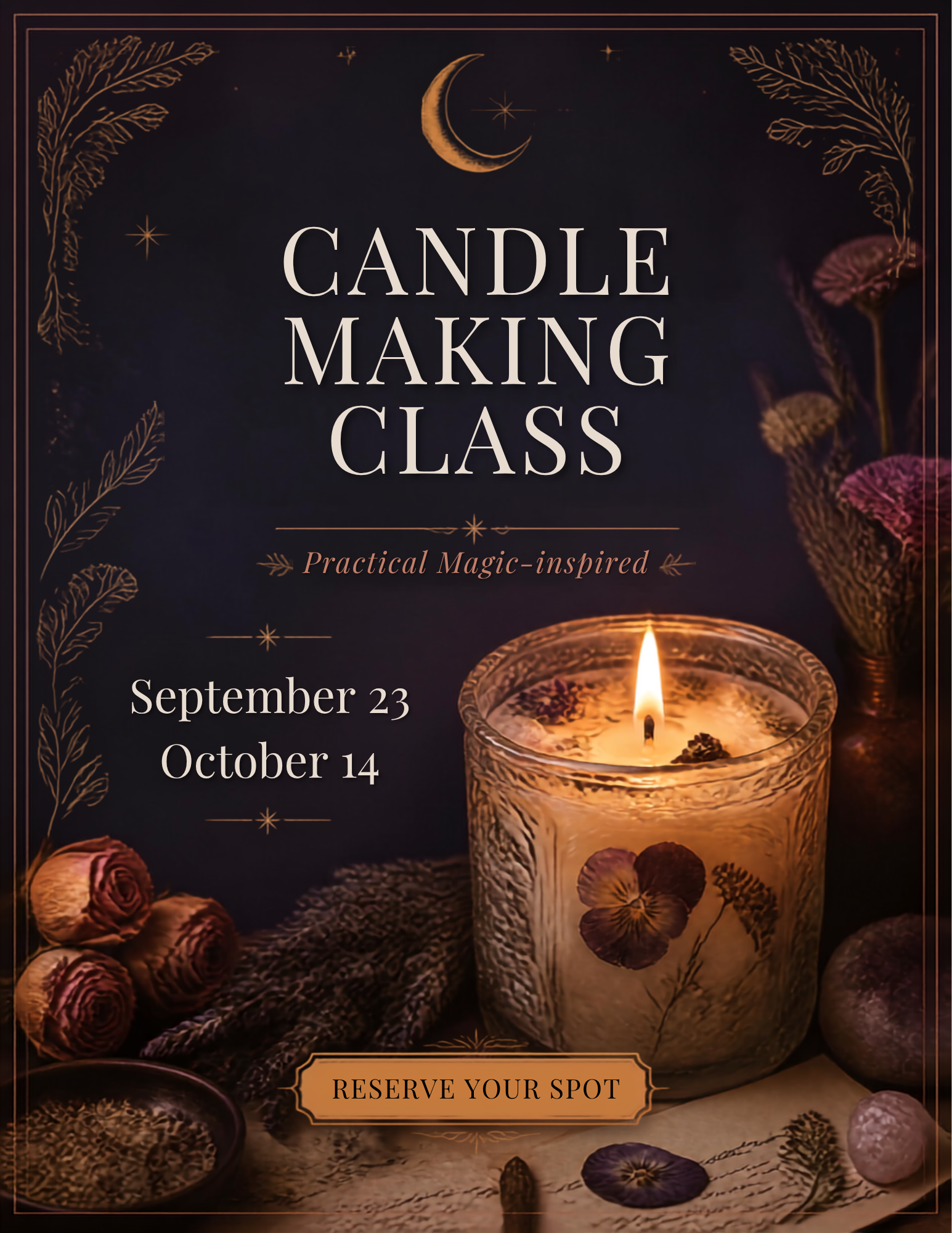 Practical Magic Inspired Candle Making Class | Round Rock, TX 
