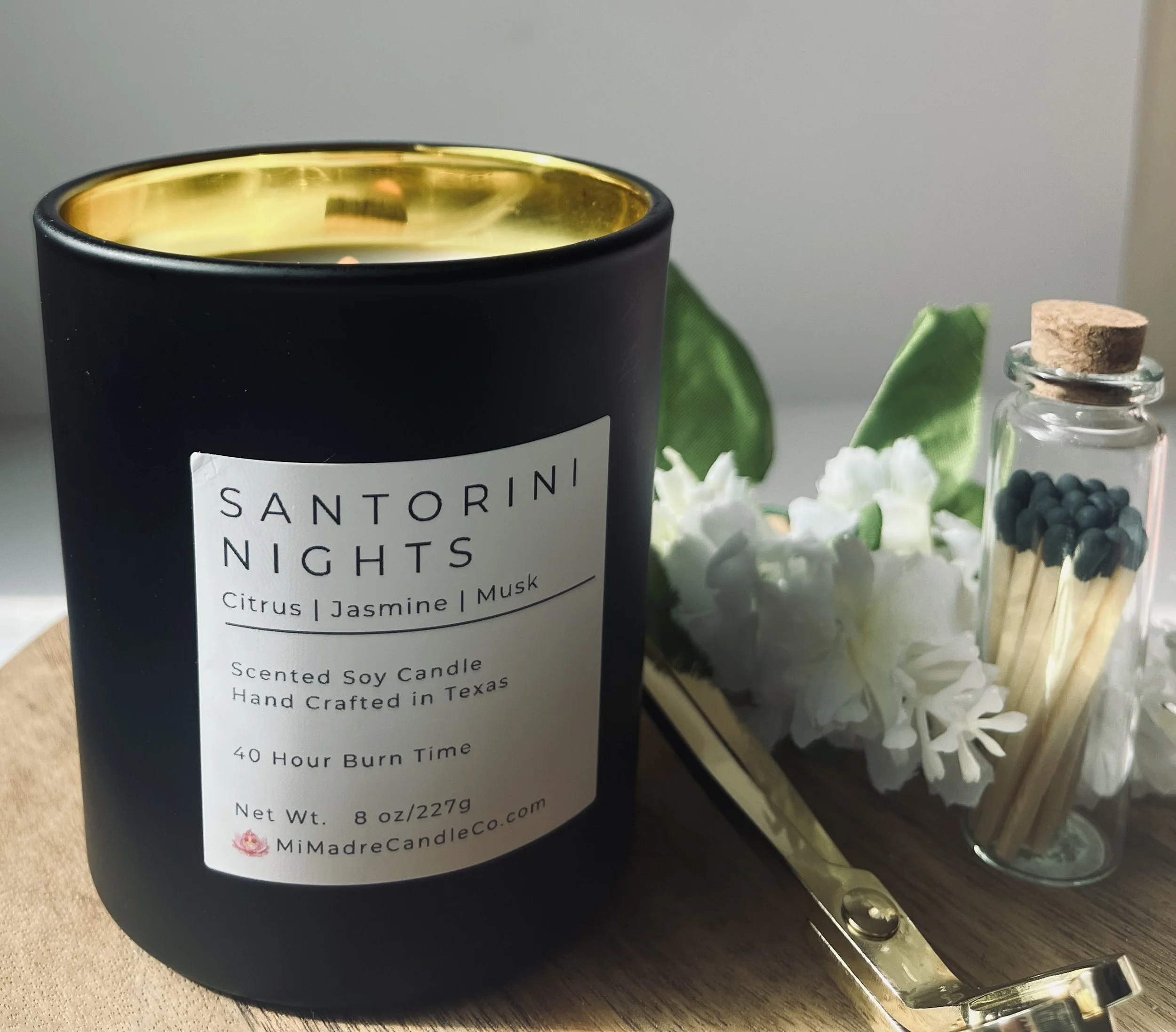 santorini nights- luxed wood wick 8 oz candle