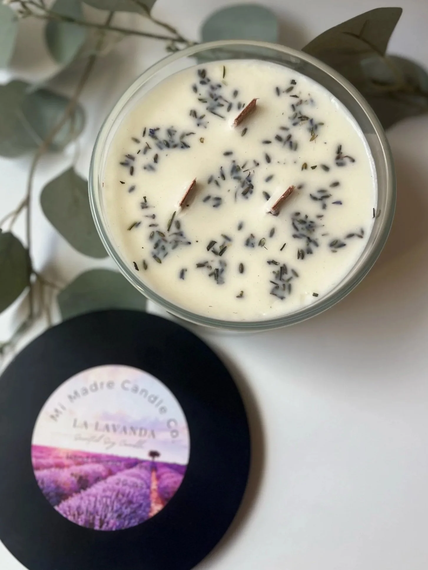 large 3-wick candles with wood wick