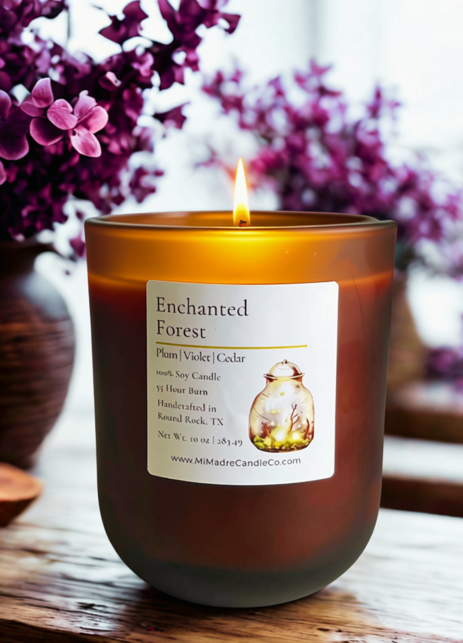 Enchanted Forest | Plum Violet and Cedar Soy Candle | Fall Candle
