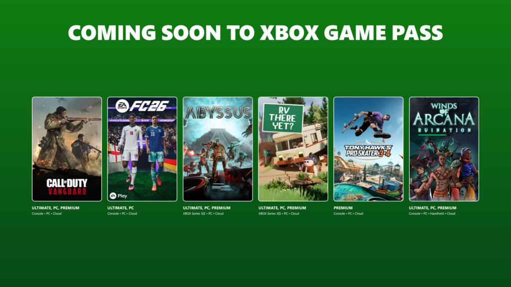 EA Sports FC 26 And Call Of Duty: Vanguard Lead Xbox Game Pass Wave 2 For June 2026