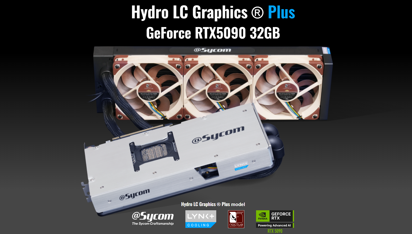 Sycom Launches GeForce RTX 5090 Hydro LC Plus With Noctua NF A12x25 G2 Fans and Lynk Plus AIO Cooling