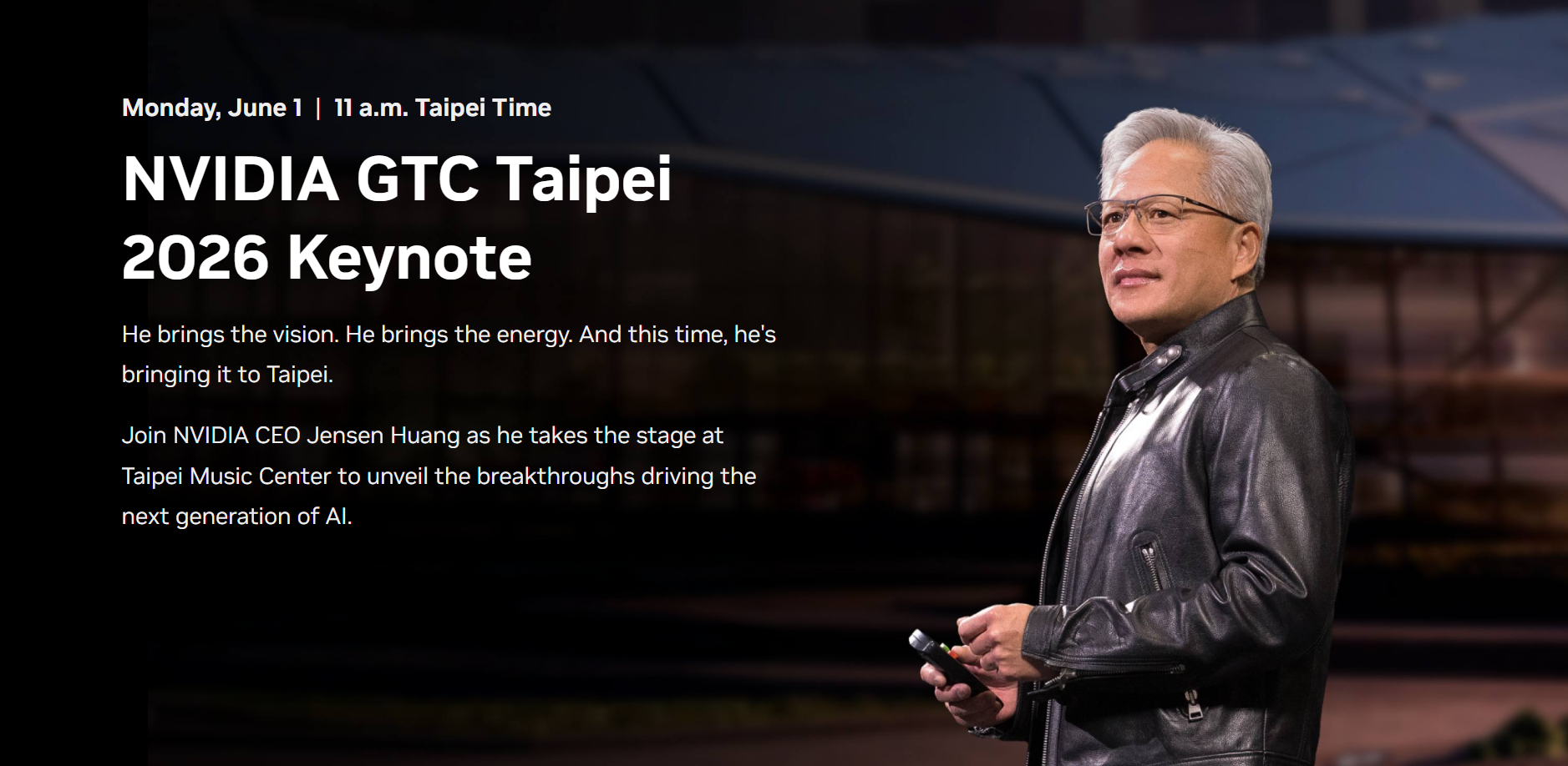 NVIDIA Confirms Jensen Huang GTC Taipei 2026 Keynote Ahead of Computex as Next Generation AI Announcements Take Center Stage
