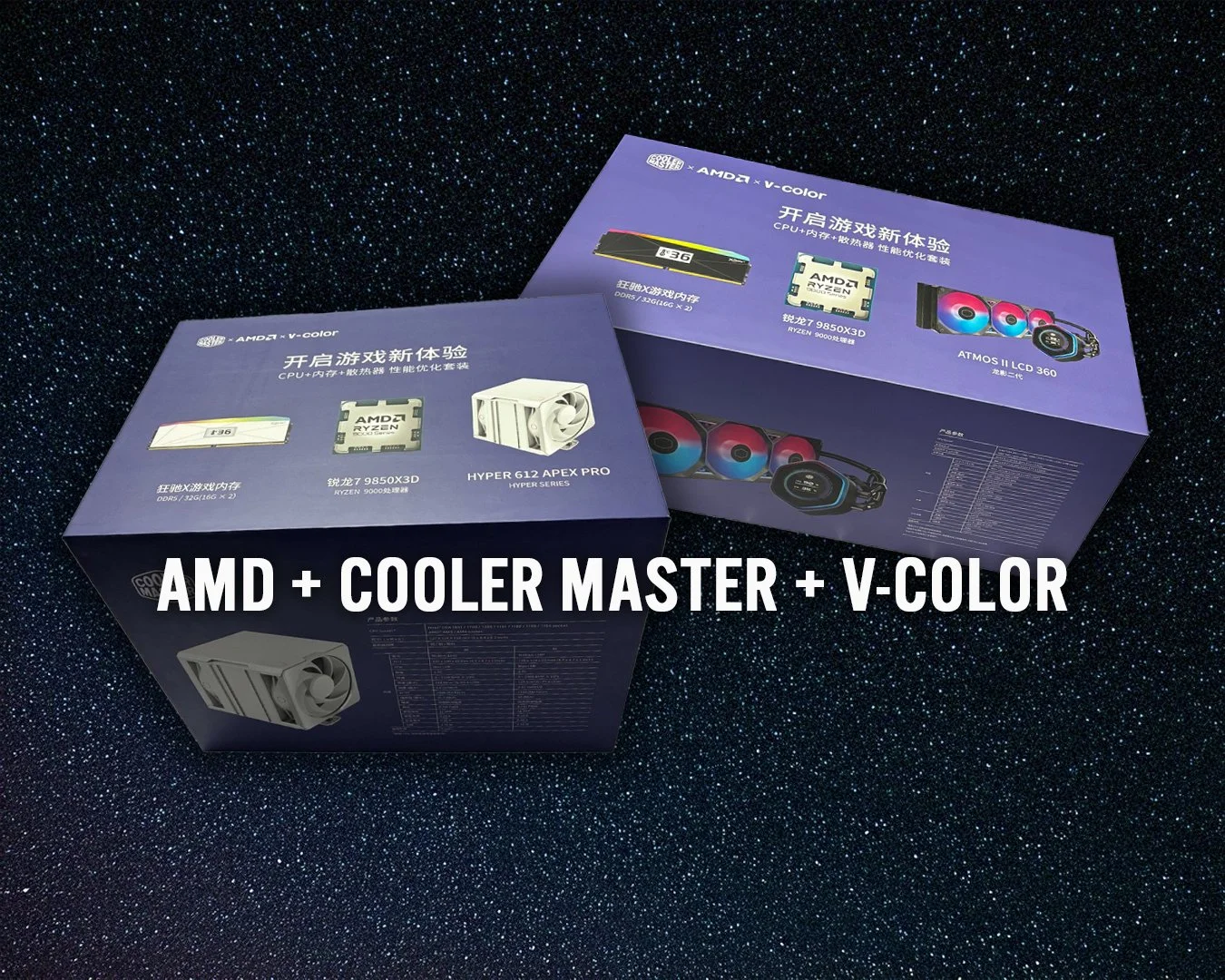 AMD, Cooler Master, and V-color Bundle Ryzen 7 9850X3D With Premium Cooling and Manta OLED XFinity+ in China Focused Co Pack
