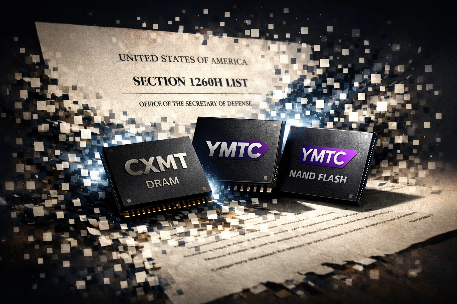 CXMT and YMTC Reportedly Removed From Pentagon Section 1260H List