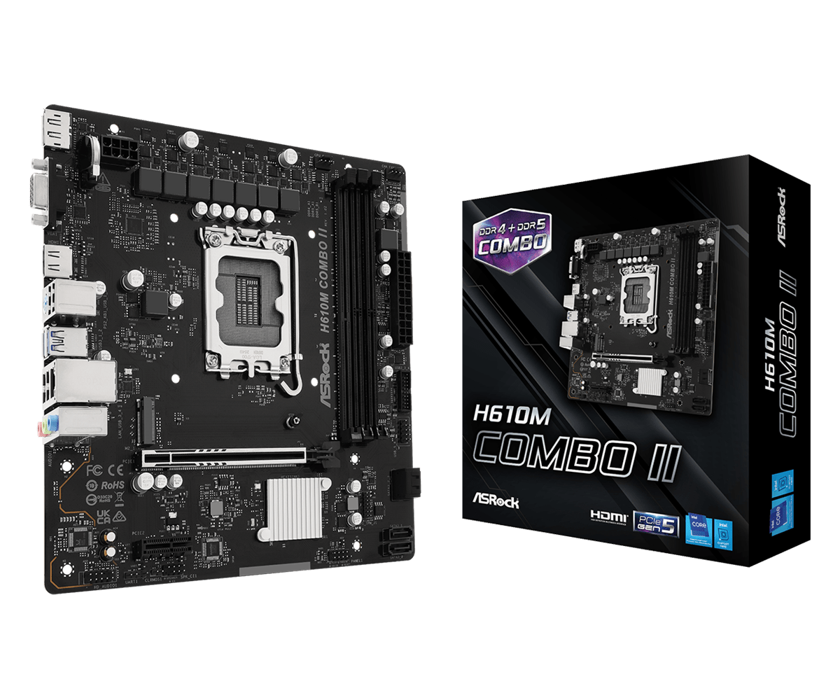 ASRock Quietly Launches H610M COMBO II, Its Second Consumer Motherboard with Both DDR4 and DDR5 Slot Support